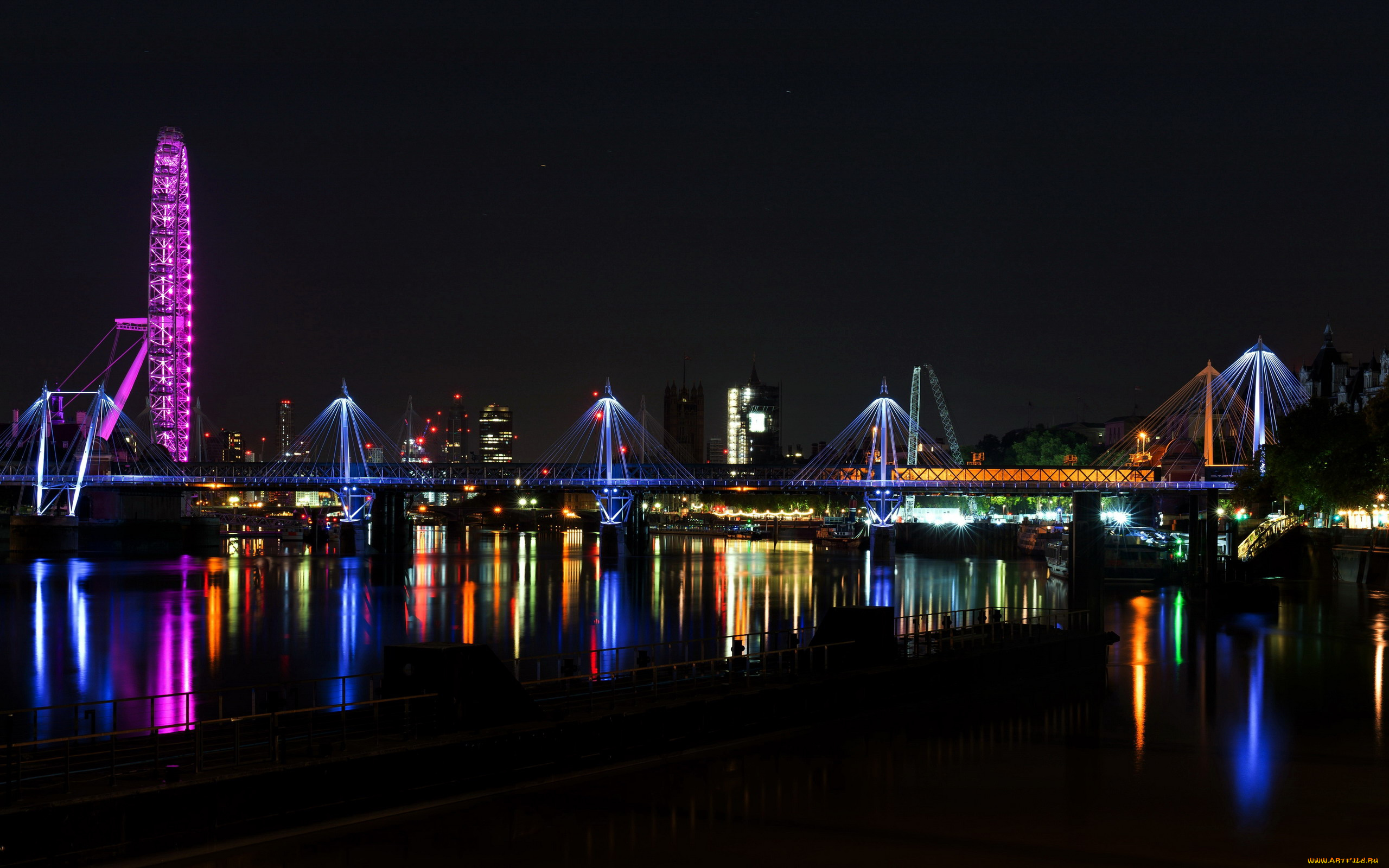 города, лондон, , великобритания, millennium, wheel