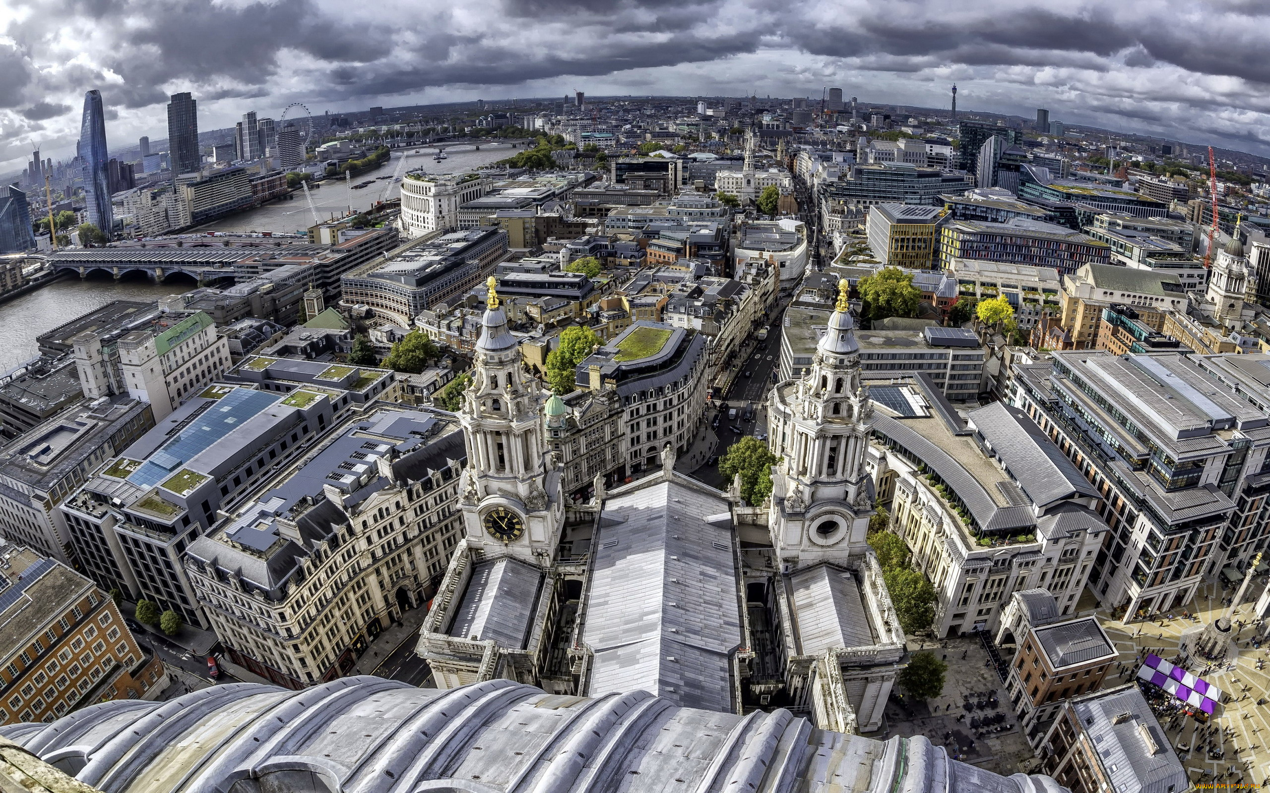 города, лондон, , великобритания, панорама