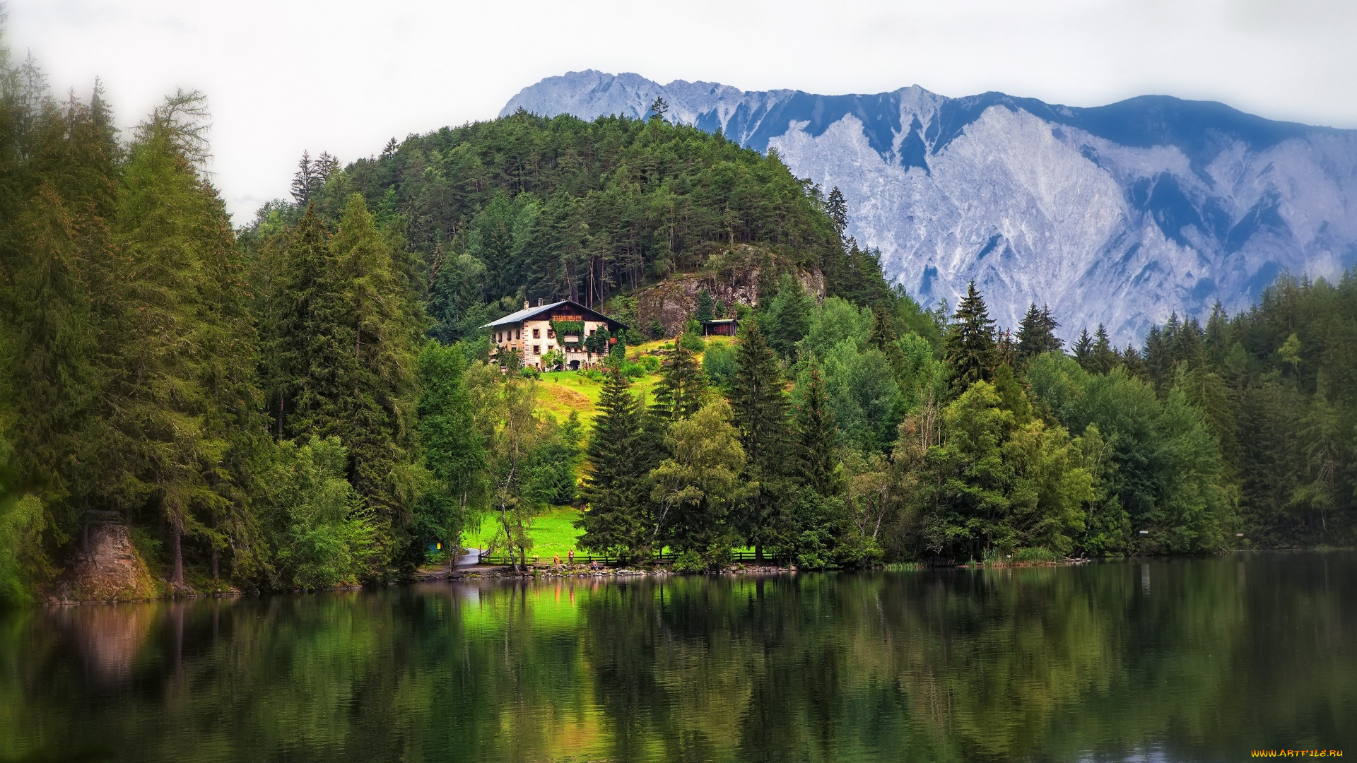 lake, at, oetz, tyrol, austria, города, -, здания, , дома, lake, at, oetz