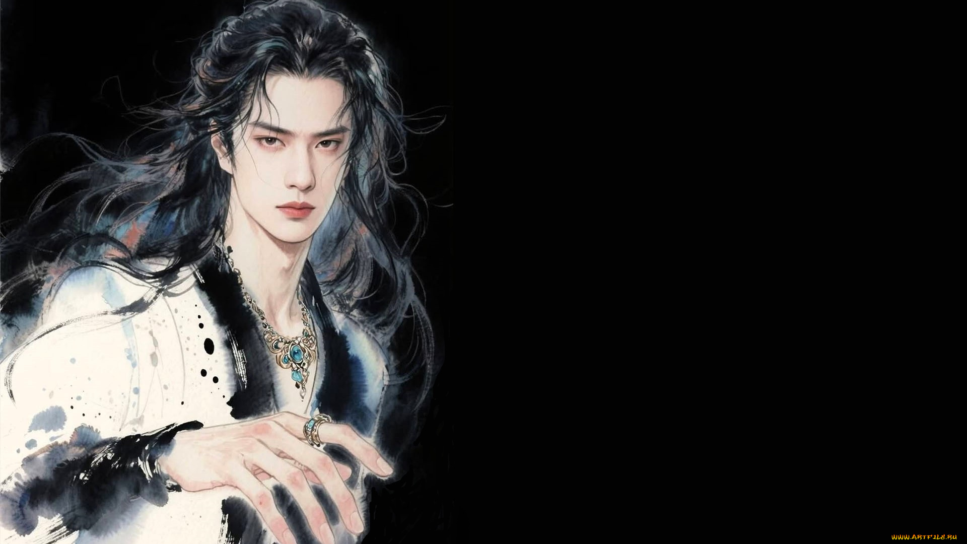 рисованное, люди, ван, ибо, актер, украшения