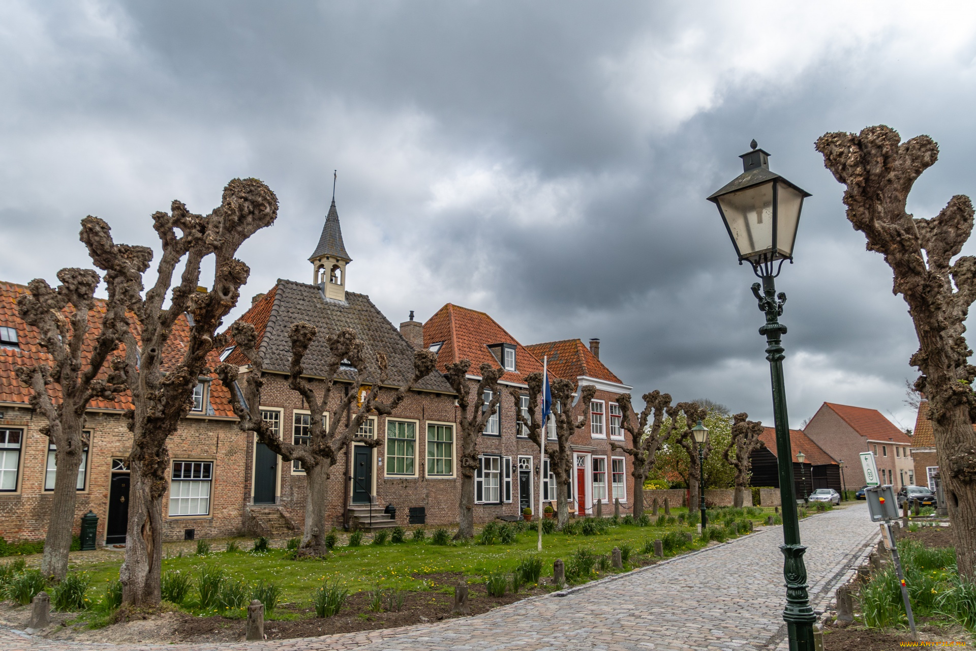 города, -, улицы, , площади, , набережные, улица, дома, деревья, фонарь