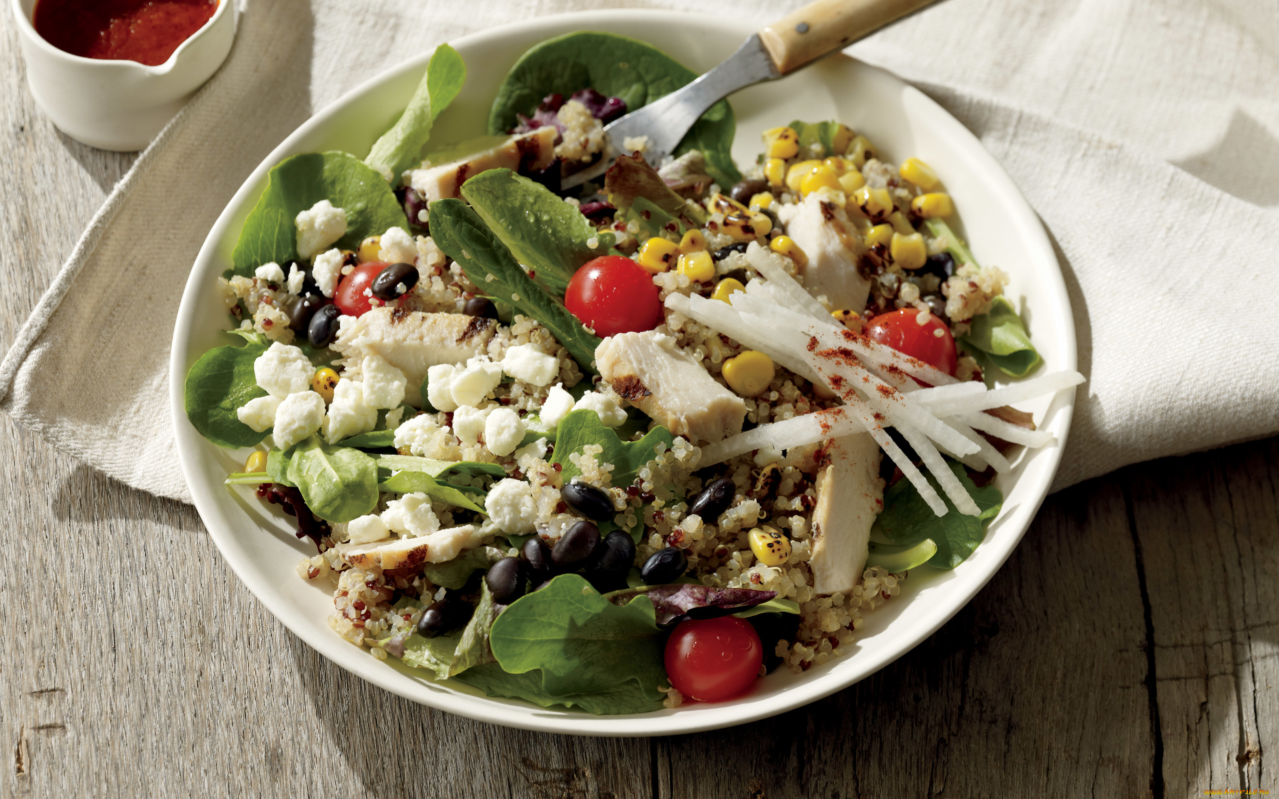 еда, салаты, , закуски, тарелка, салат, фасоль, кукуруза, зелень