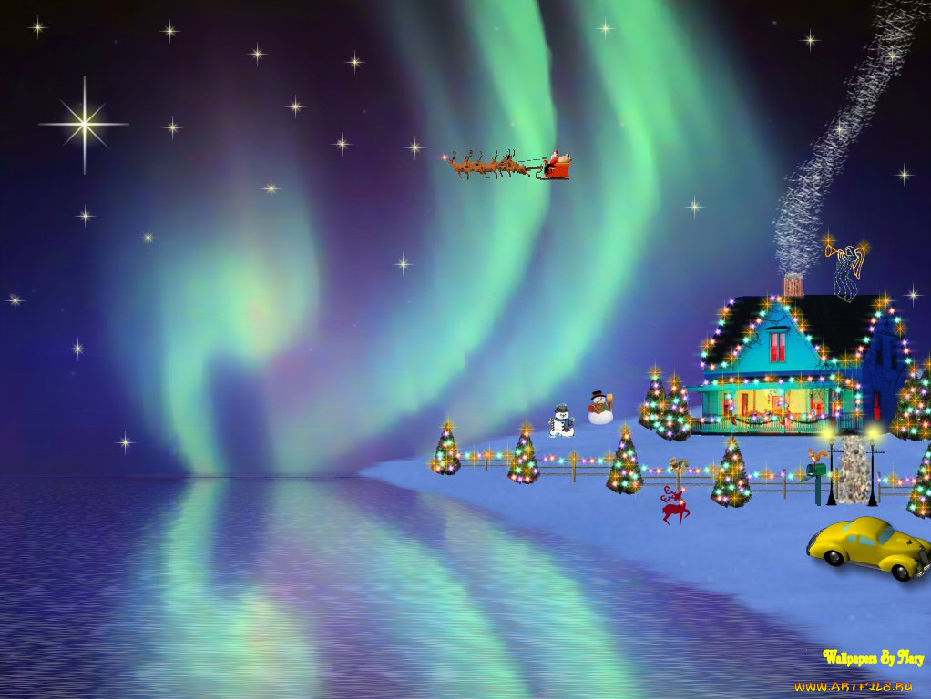 праздничные, 3д, графика, новый, год