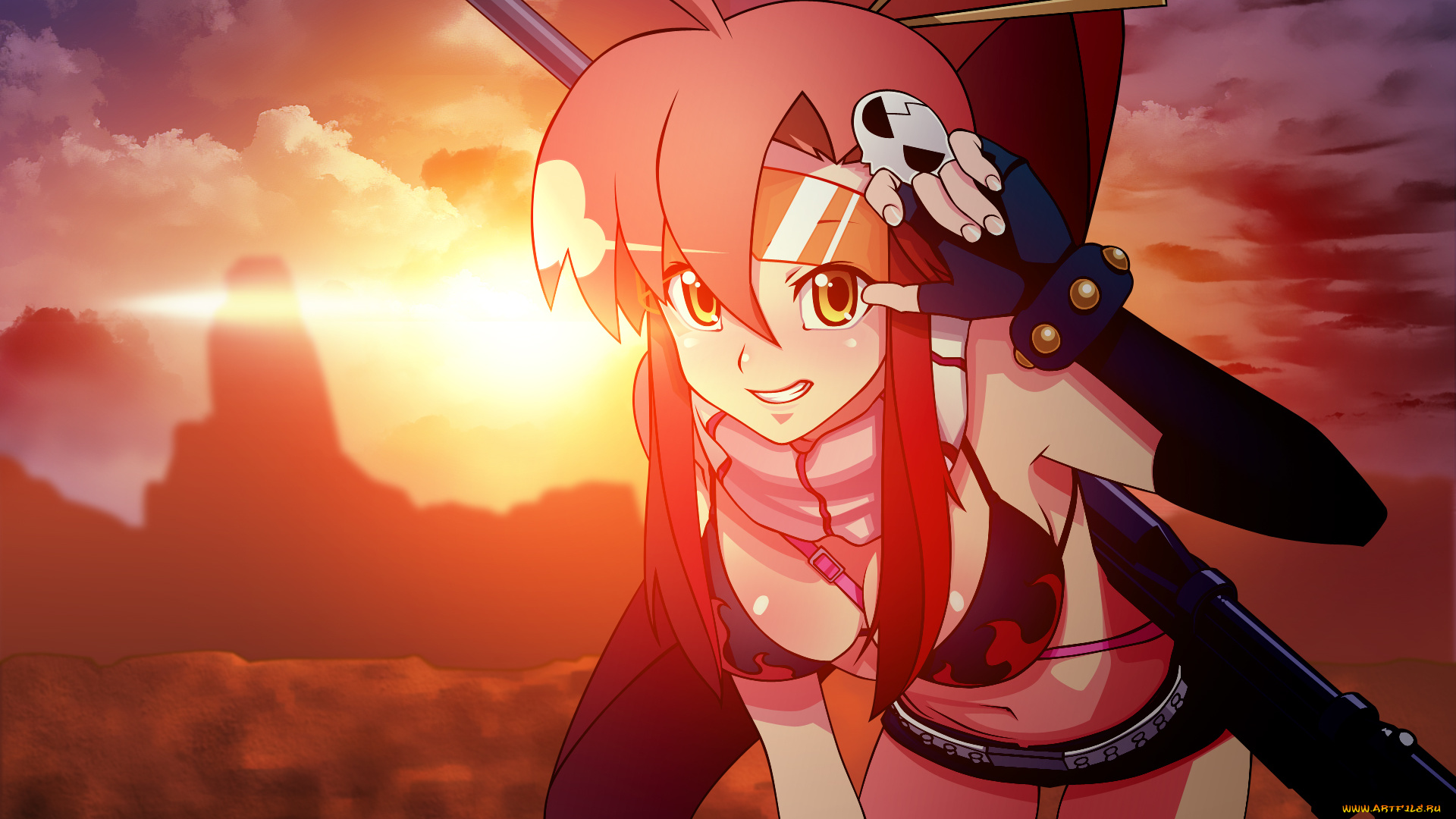 аниме, tengen, toppa, gurren, lagann, yoko, littner