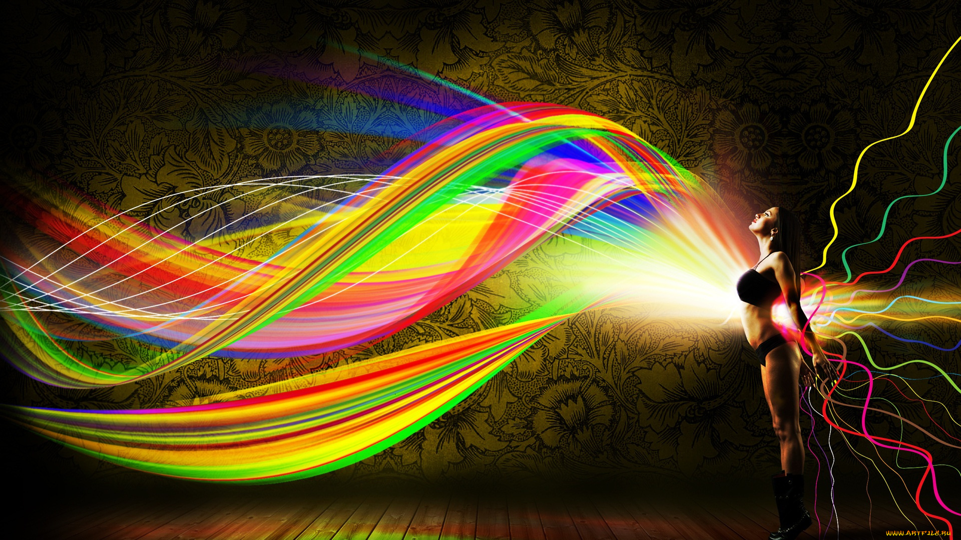 -Unsort, Креатив, девушки, unsort, креатив, свечение, спектр, девушка