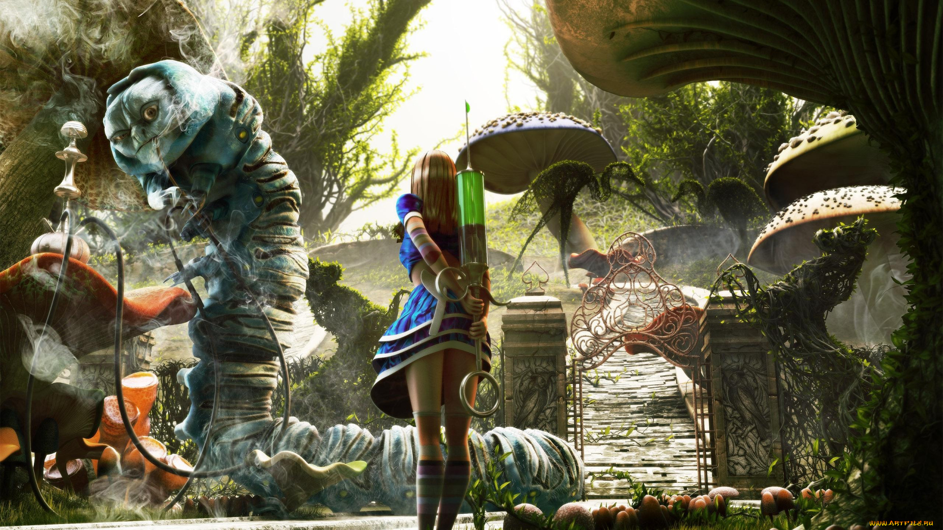 thibaut, claeys, №592283, 3д, графика, fantasy, фантазия, гусеница, девочка, шприц