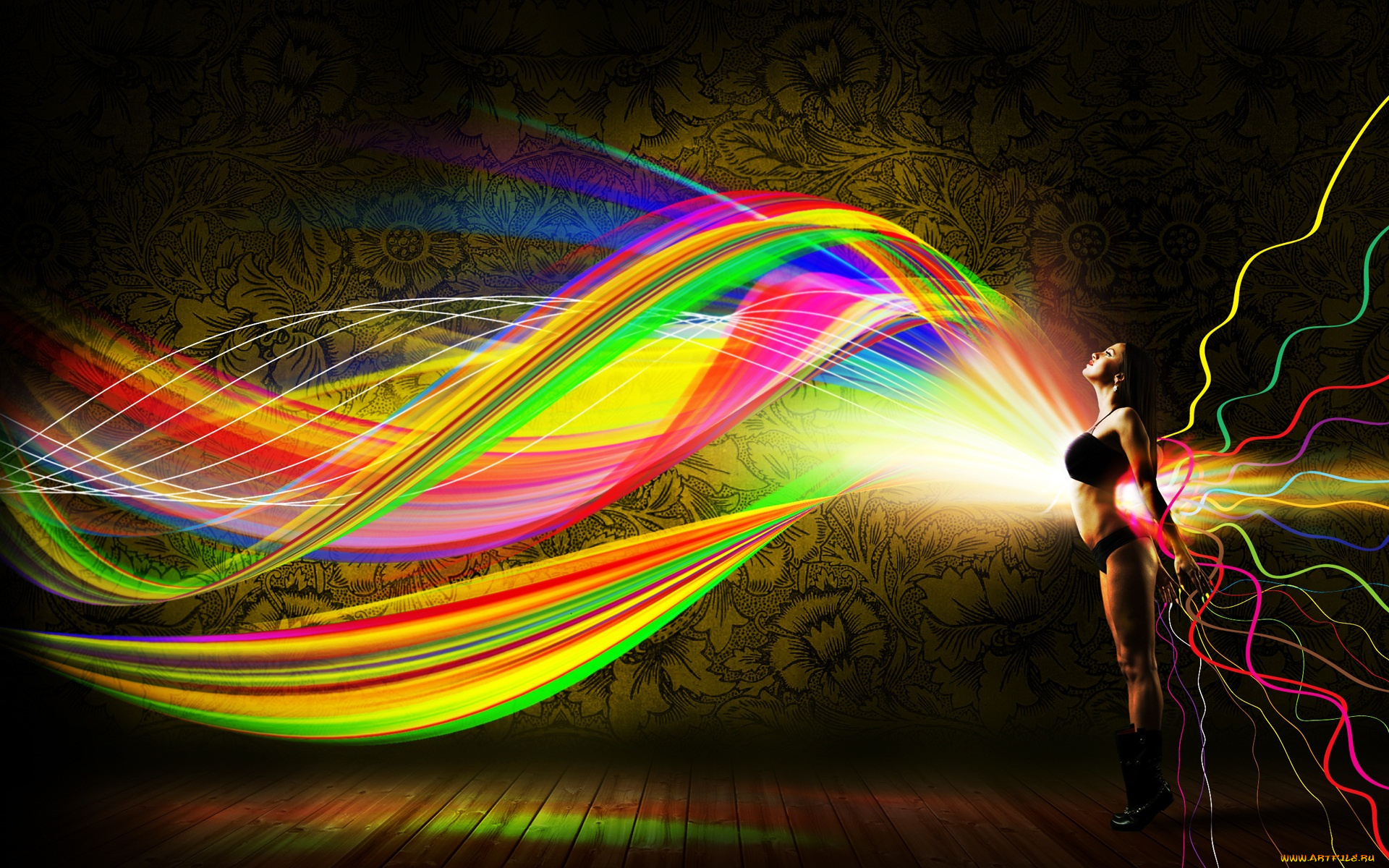 -Unsort, Креатив, девушки, unsort, креатив, свечение, спектр, девушка