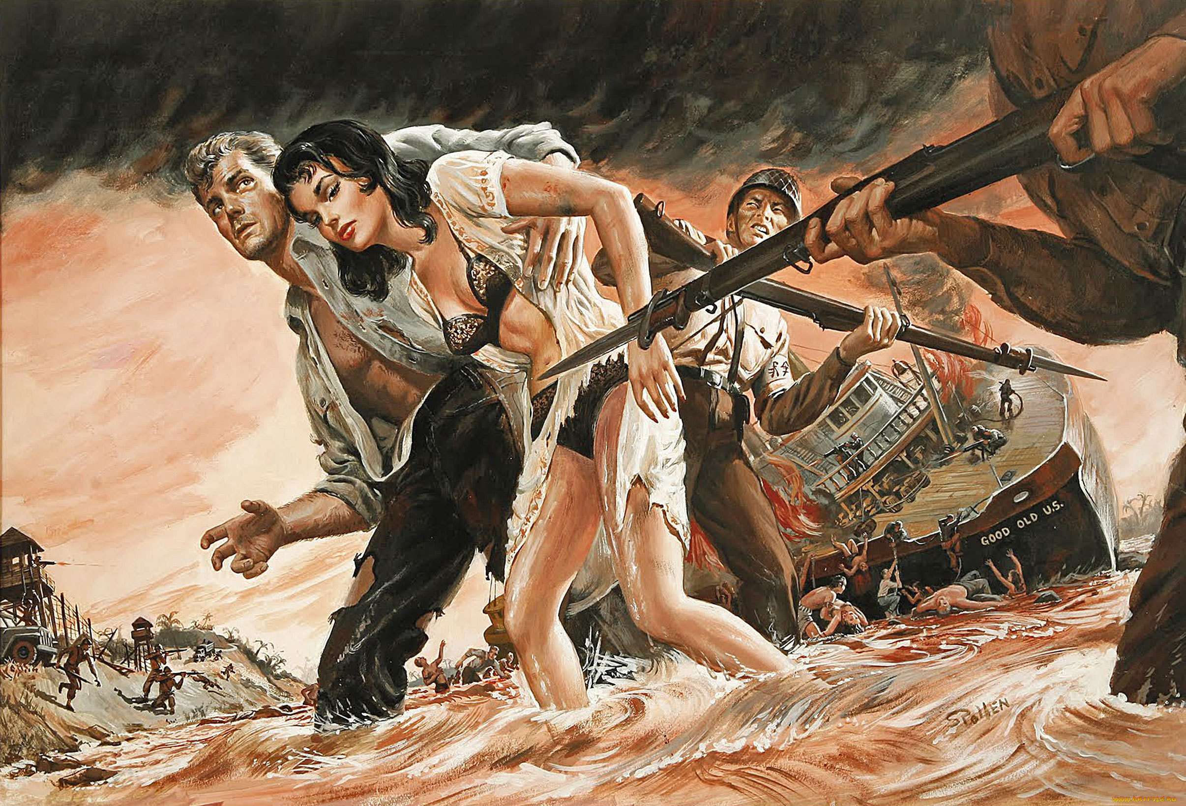 samson, pollen, рисованные, солдаты, пленные, крушение, корабль