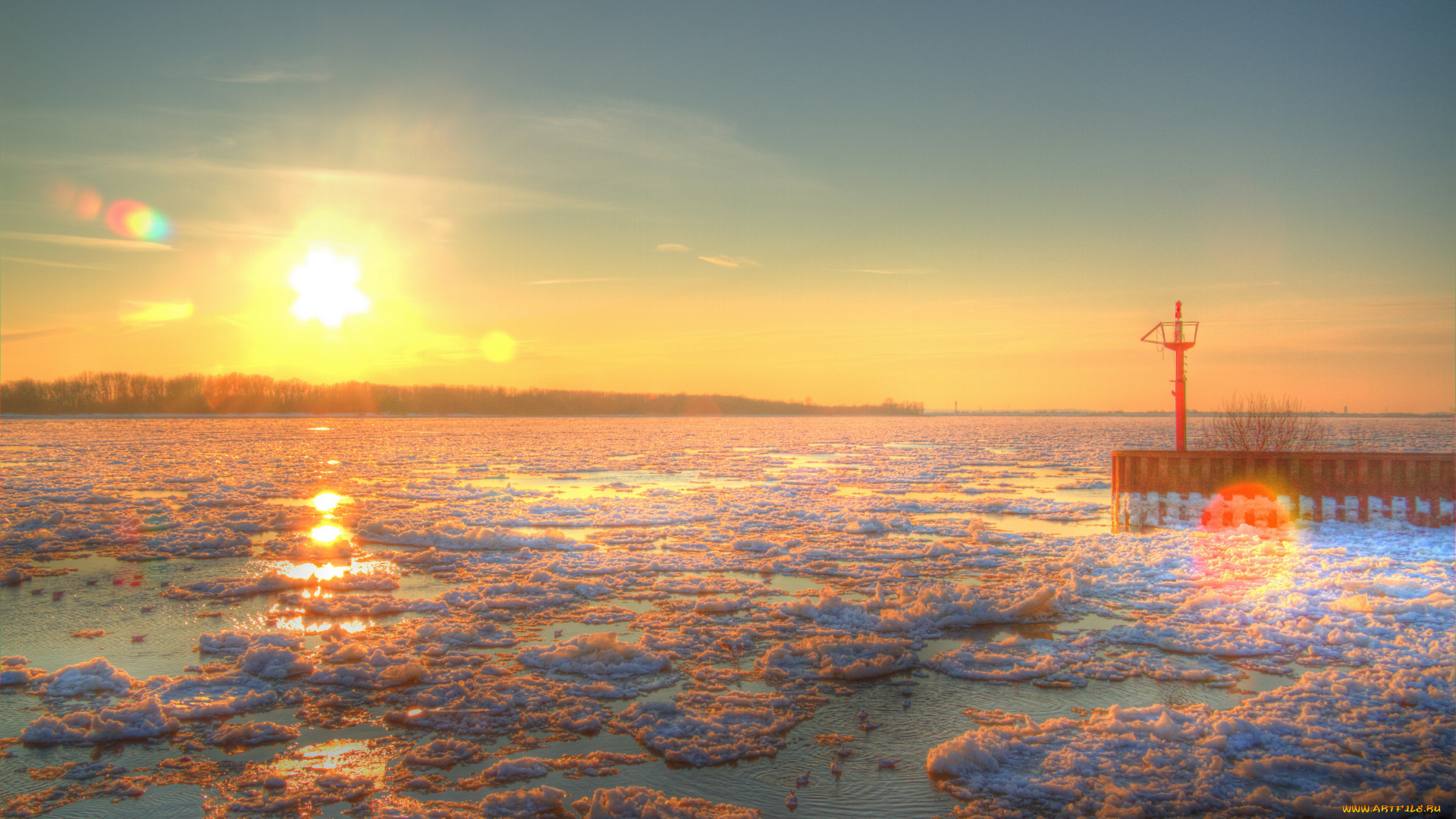 эльба, германия, природа, восходы, закаты, закат