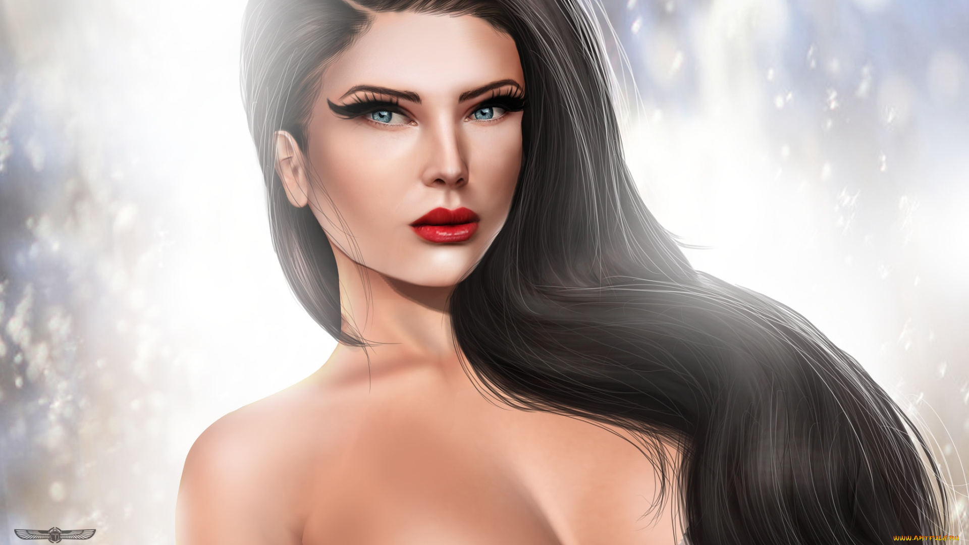 3д, графика, portraits, , портрет, волосы