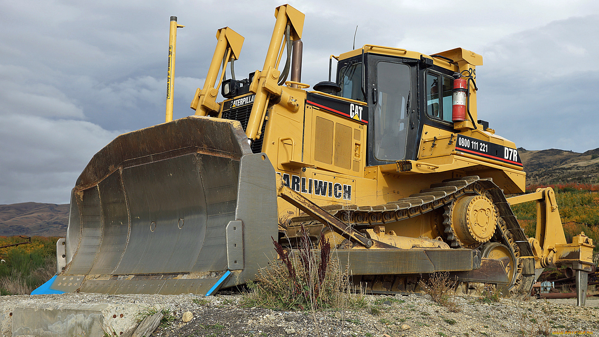 caterpillar, d7r, bulldozer, техника, бульдозеры, тяжелый, бульдозер, ковш