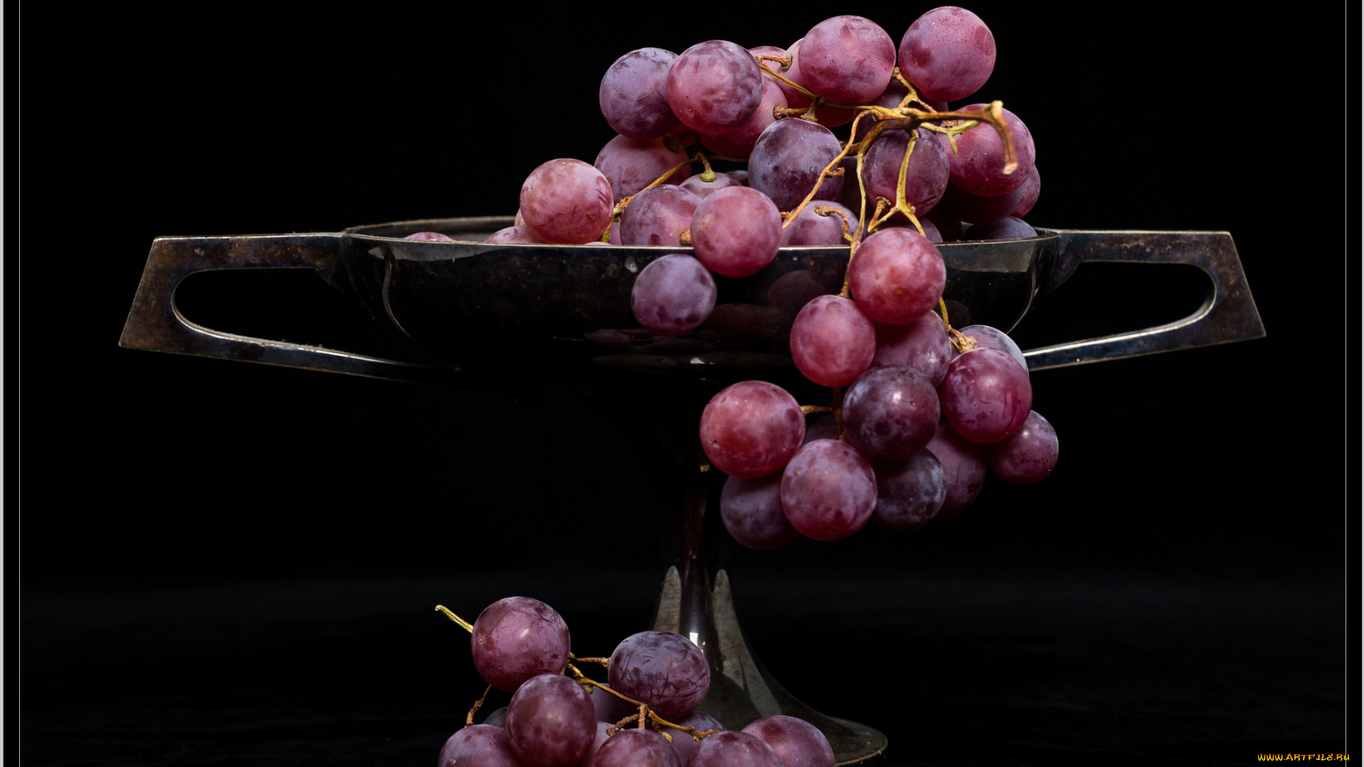 еда, виноград, ваза