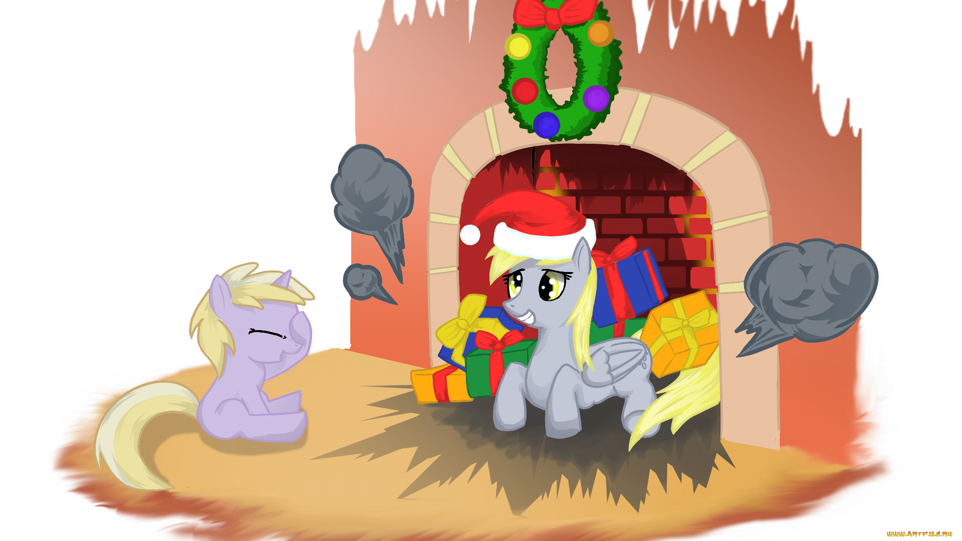 мультфильмы, my, little, pony, пони, камин, подарки