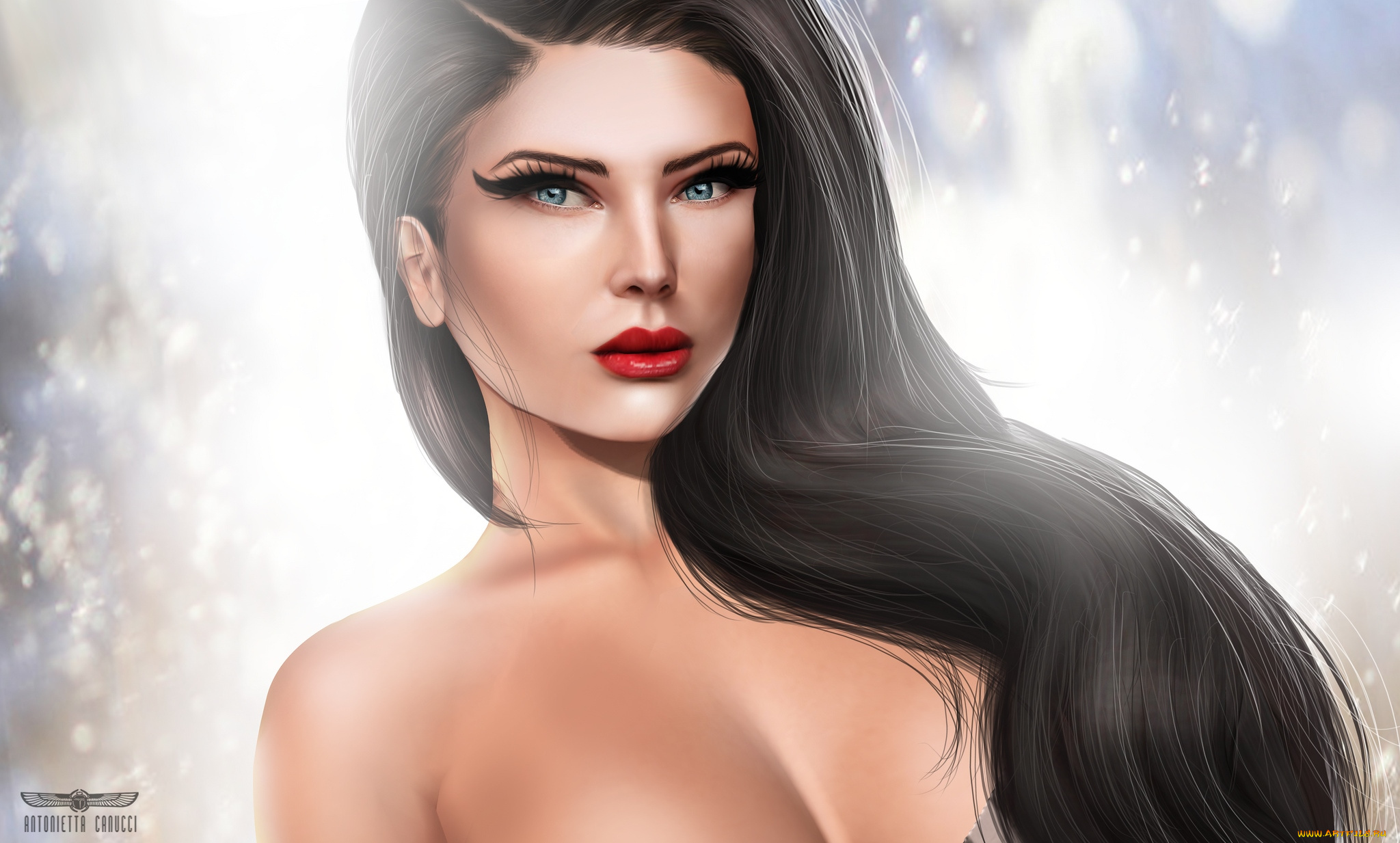 3д, графика, portraits, , портрет, волосы