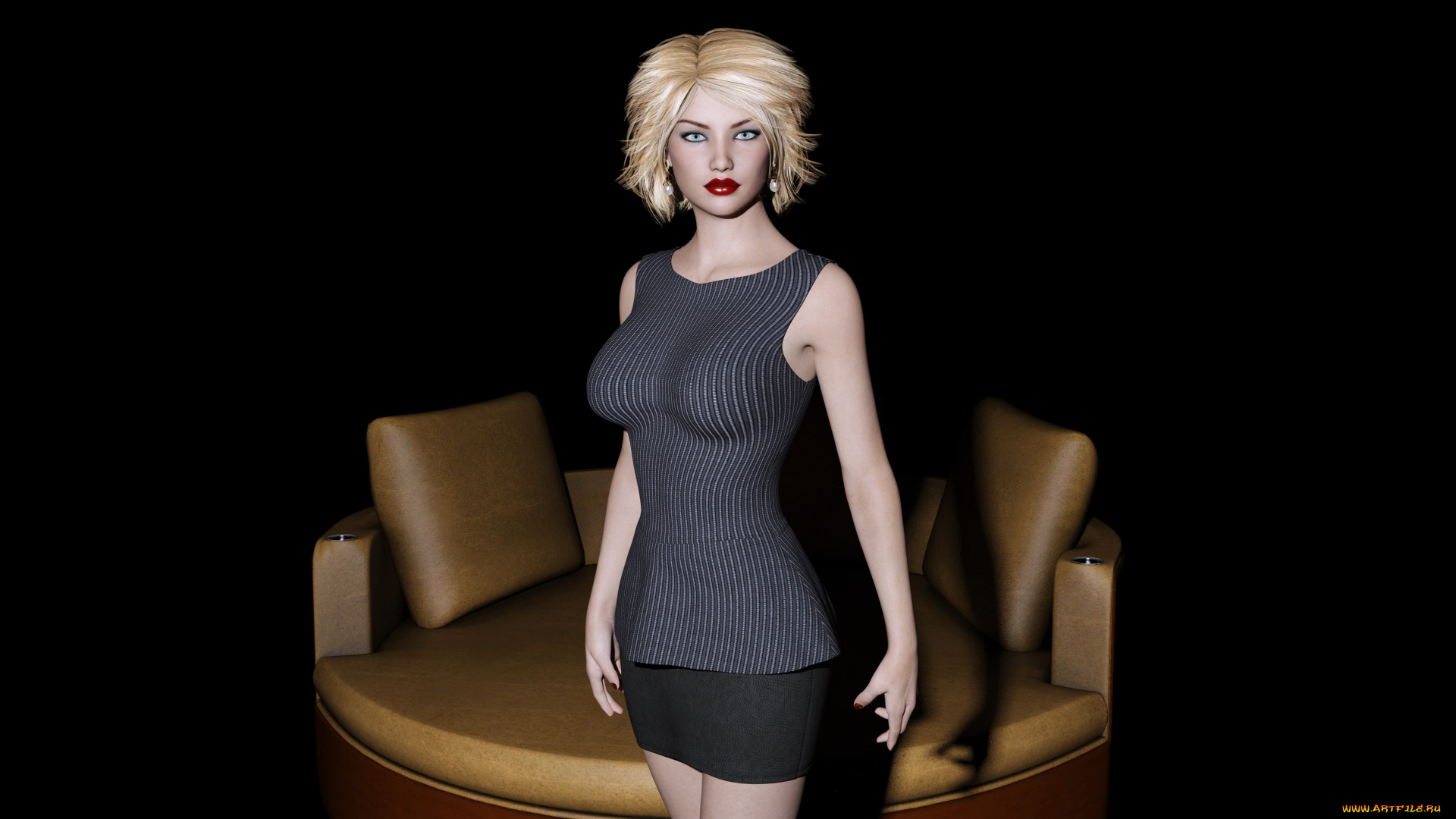 3д, графика, люди, , people, блондинка, фон, взгляд, девушка