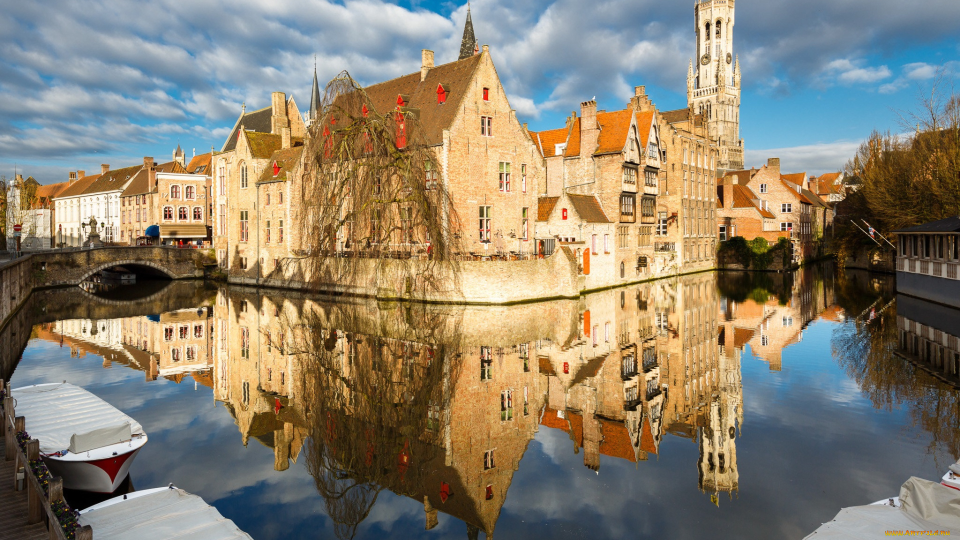 brugge, города, брюгге, , бельгия, здания, мост, канал