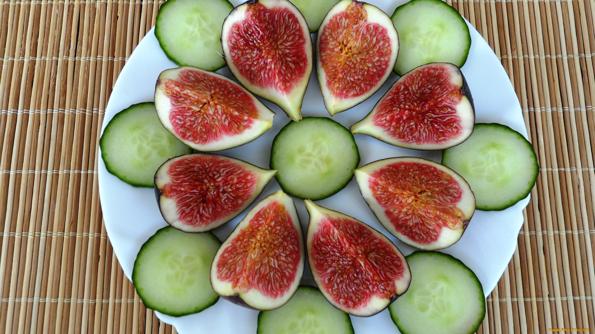 еда, фрукты, и, овощи, вместе, огурцы, инжир