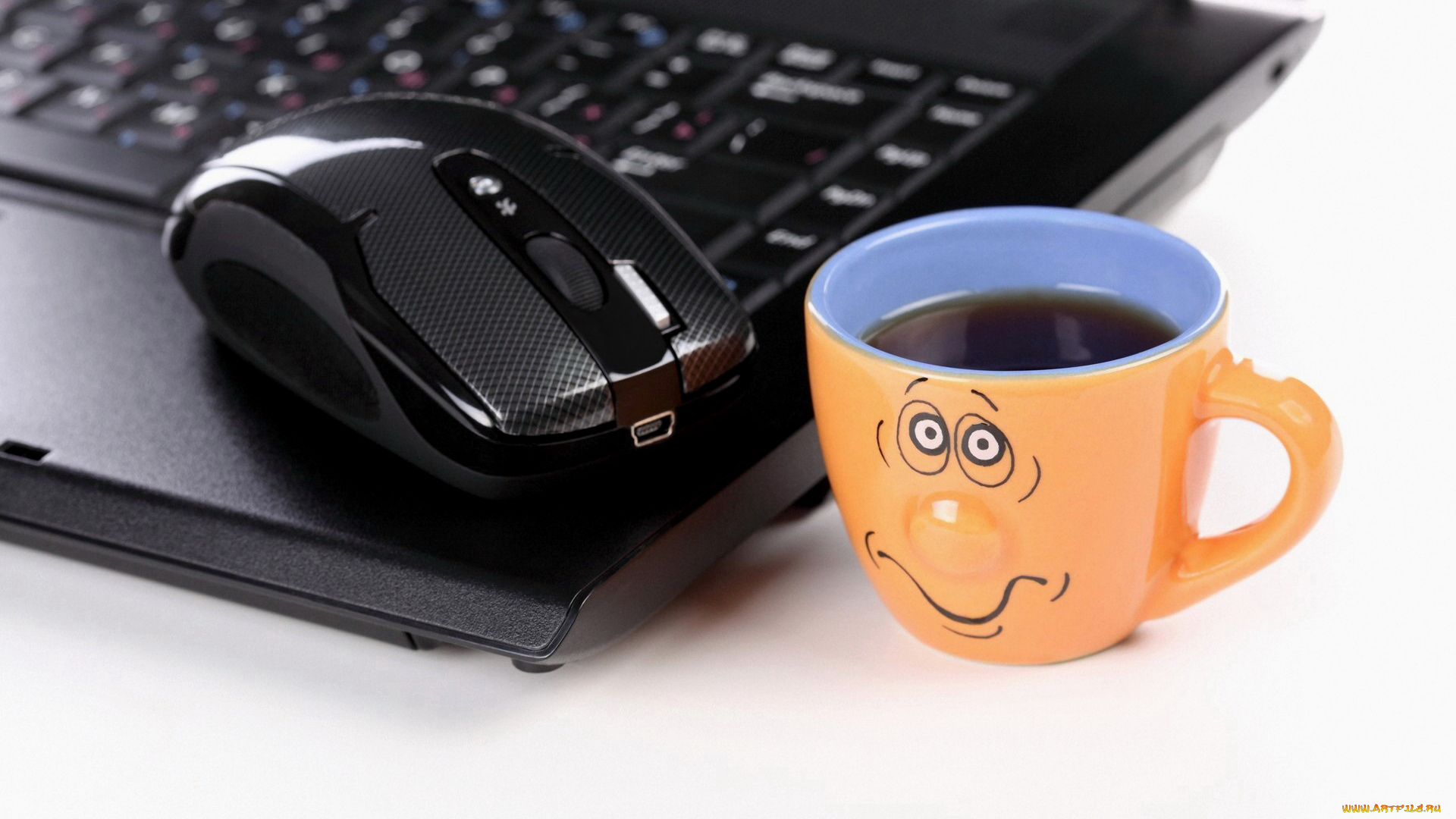 еда, кофе, , кофейные, зёрна, чашка, ноутбук