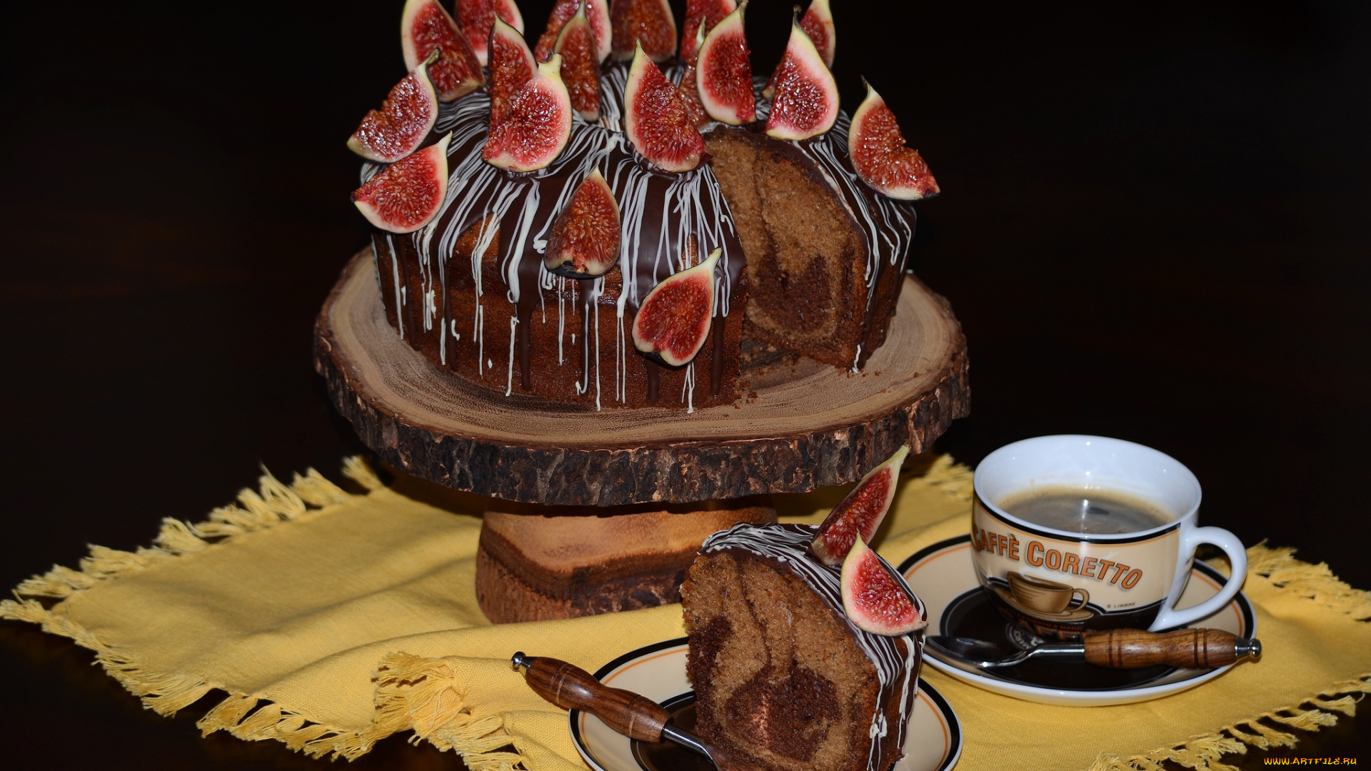 еда, торты, торт, кофе