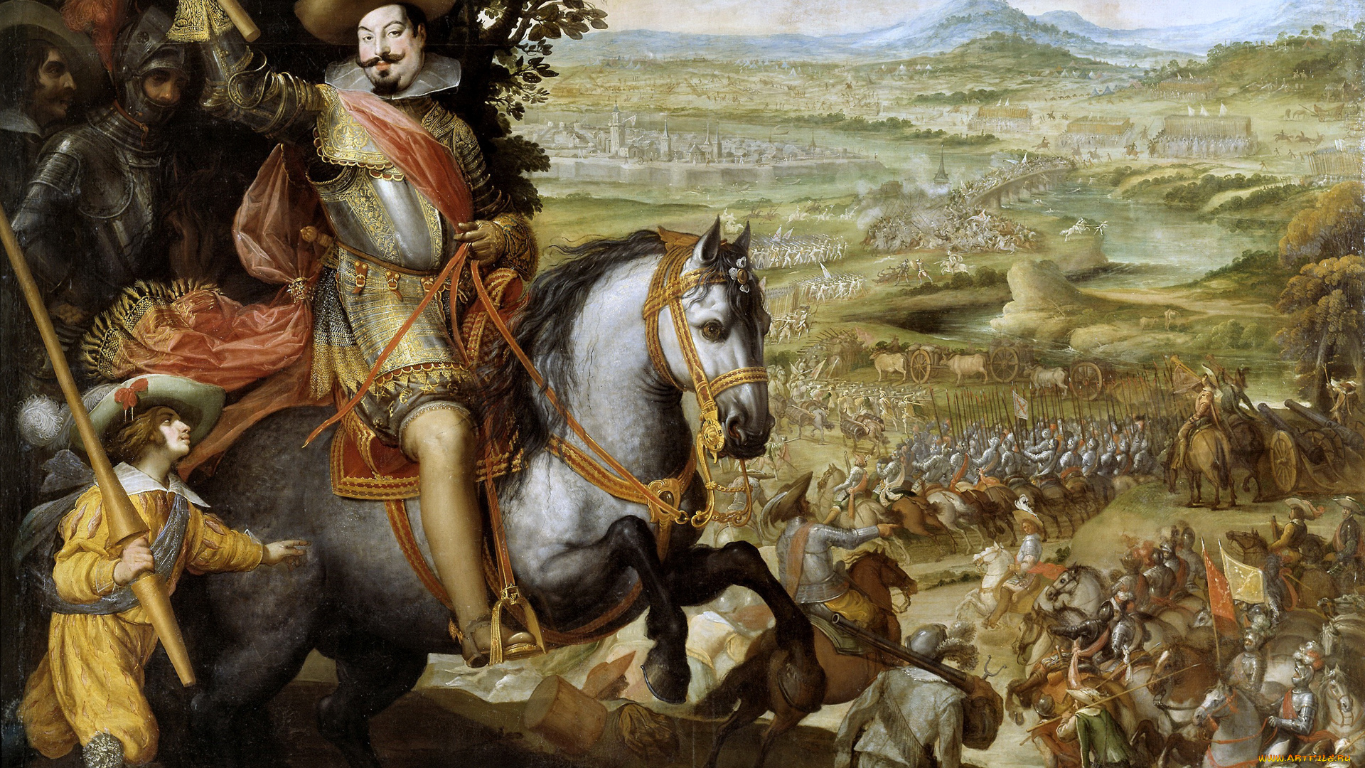 рисованное, живопись, город, река, армия, батальный, жанр, картина, освобождение, констансы