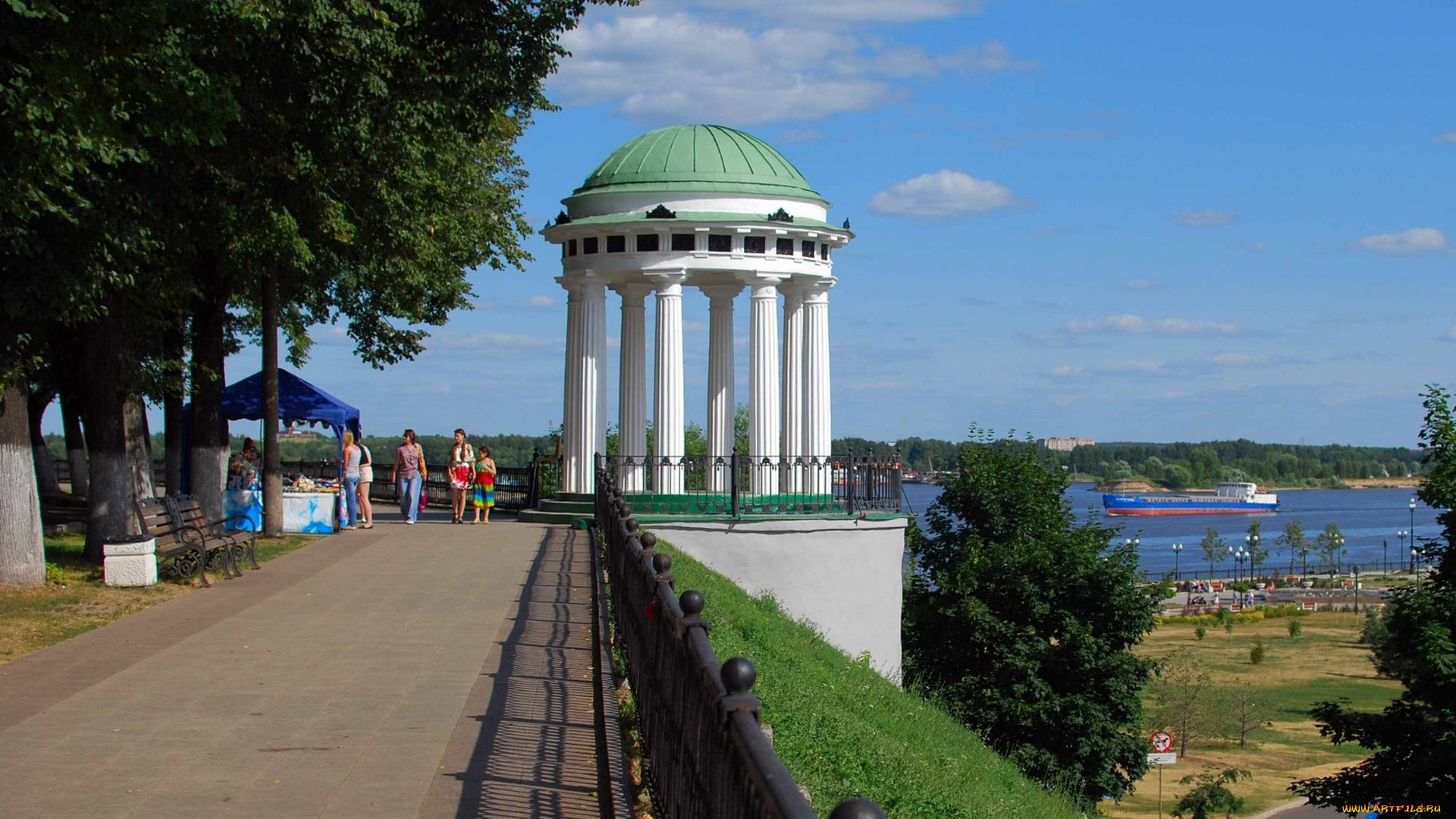 Ярославль, города, -, улицы, , площади, , набережные, волга, лето, река, набережная