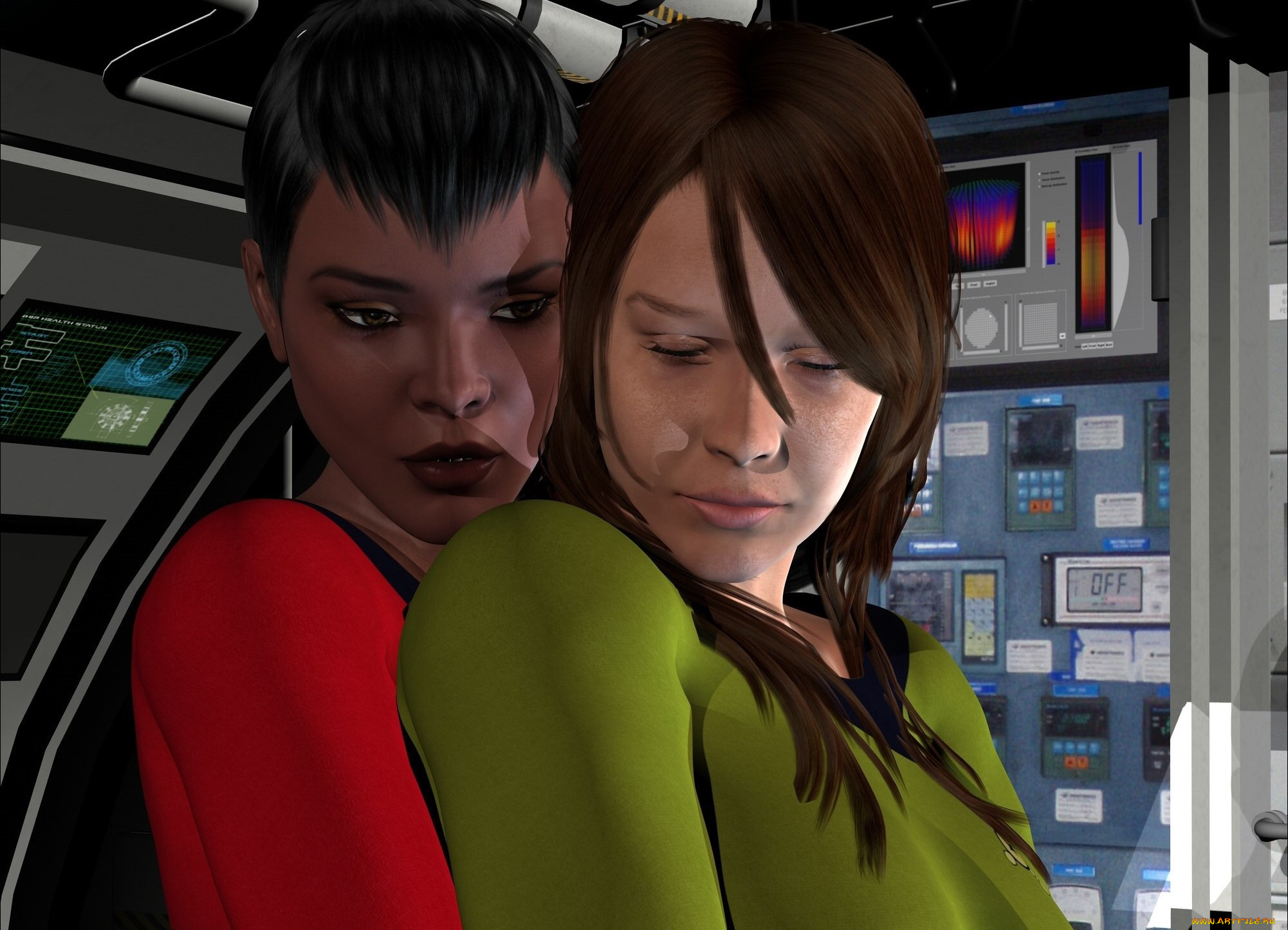 3д, графика, фантазия, , fantasy, фон, взгляд, девушки