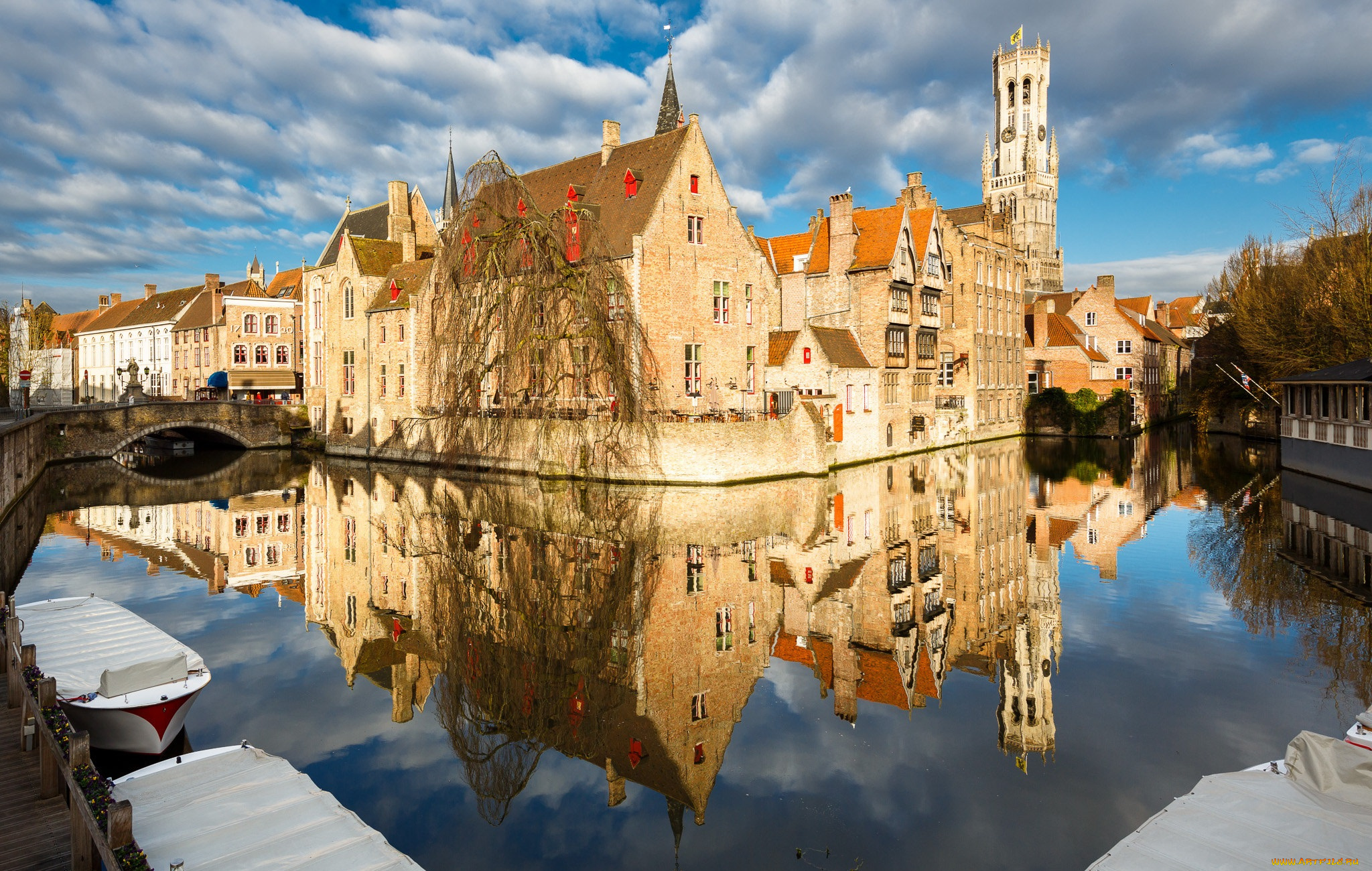 brugge, города, брюгге, , бельгия, здания, мост, канал
