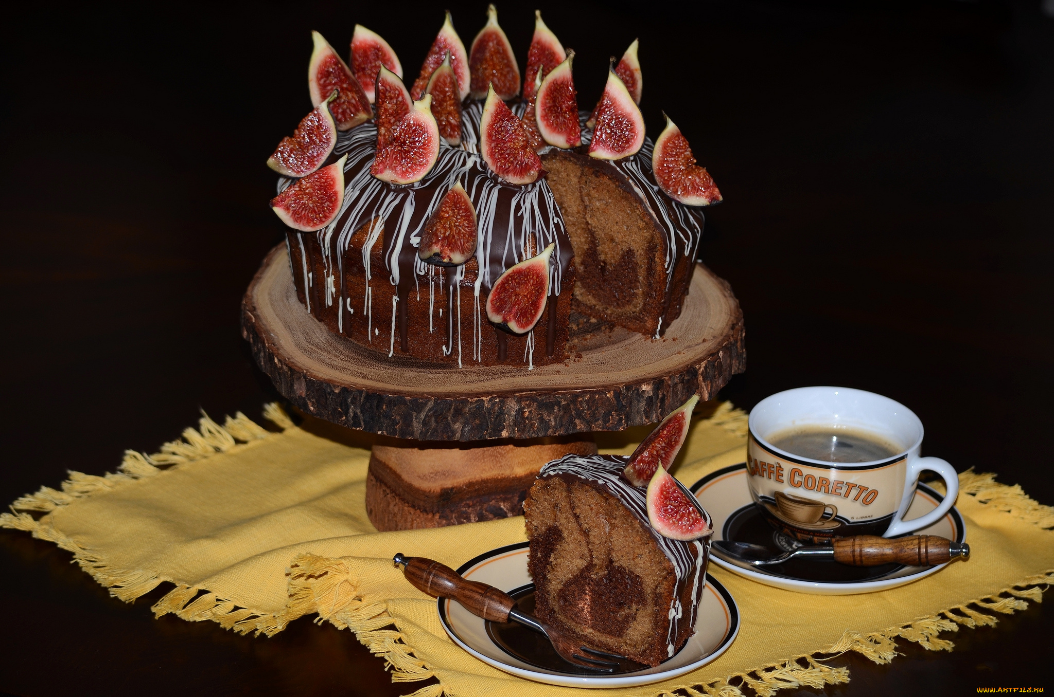 еда, торты, торт, кофе