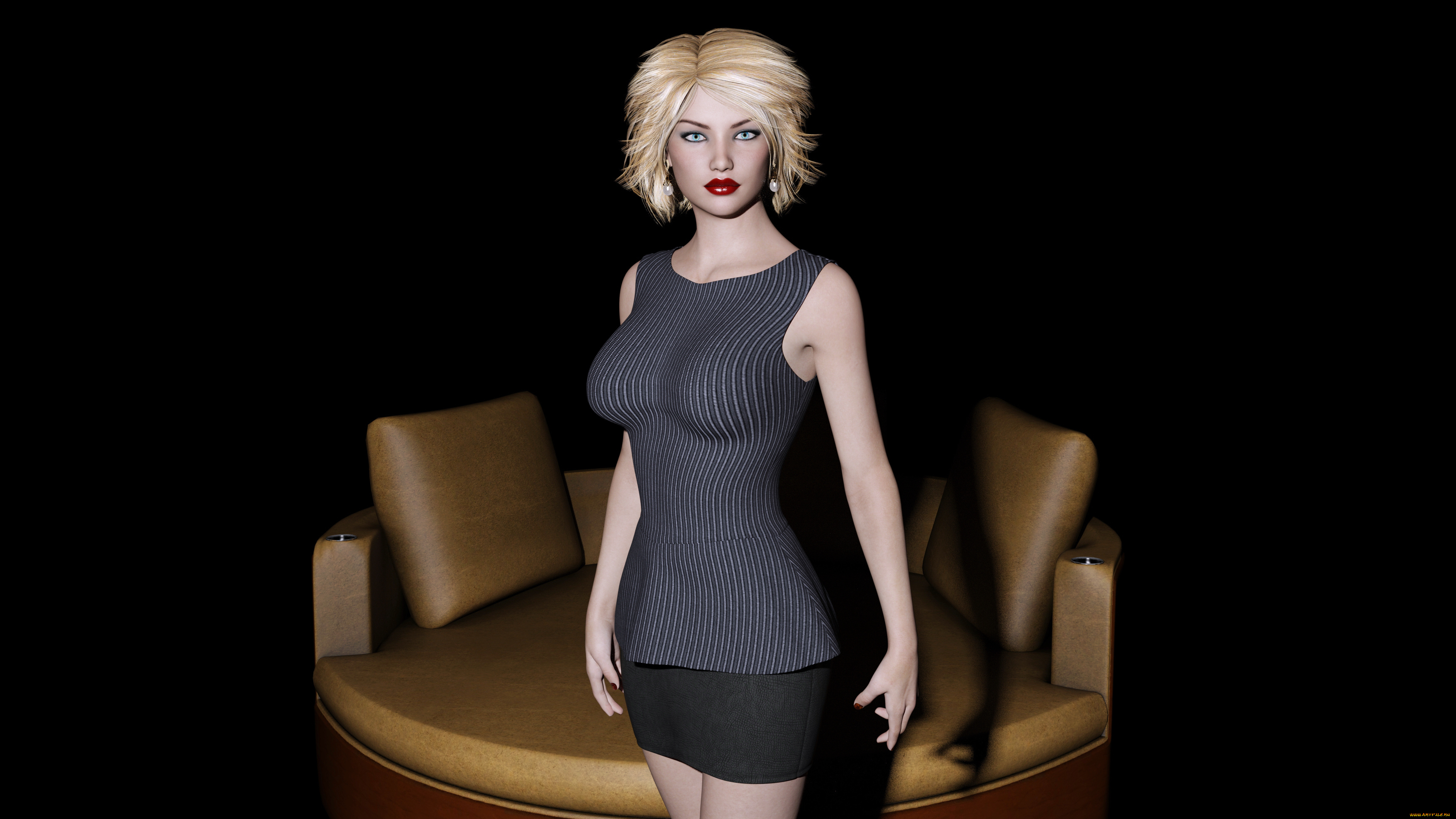 3д, графика, люди, , people, блондинка, фон, взгляд, девушка