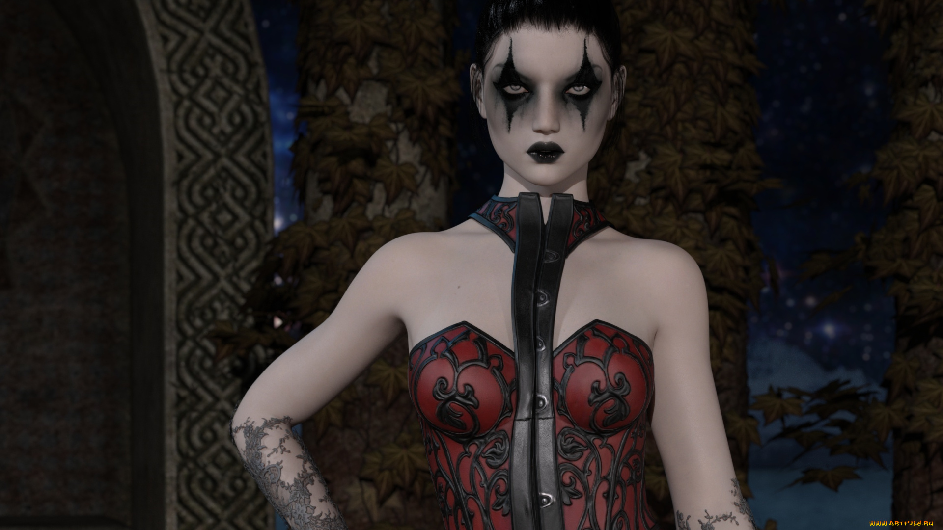 3д, графика, фантазия, , fantasy, девушка, фон, взгляд