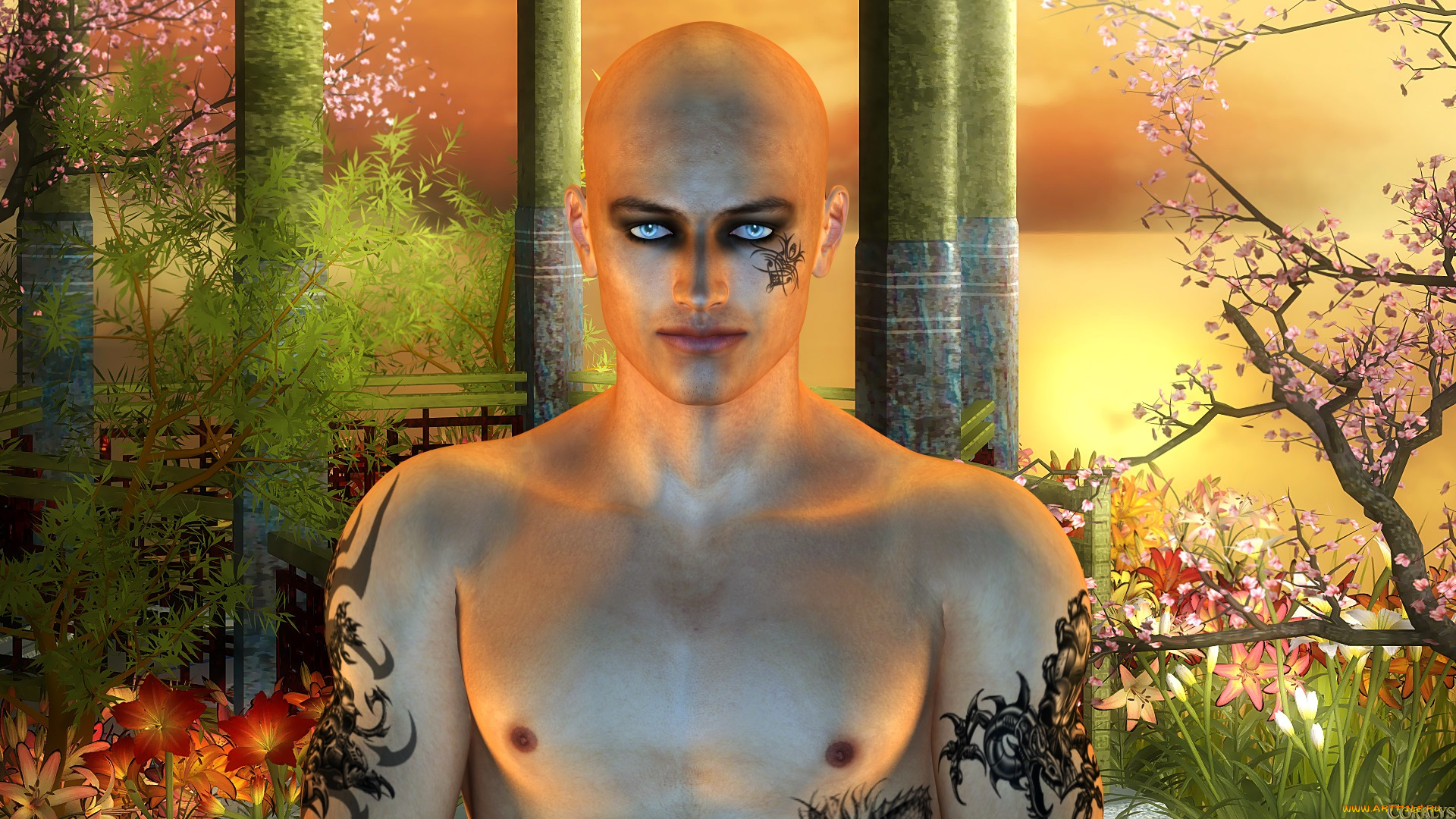 3д, графика, люди, , people, мужчина, взгляд, фон