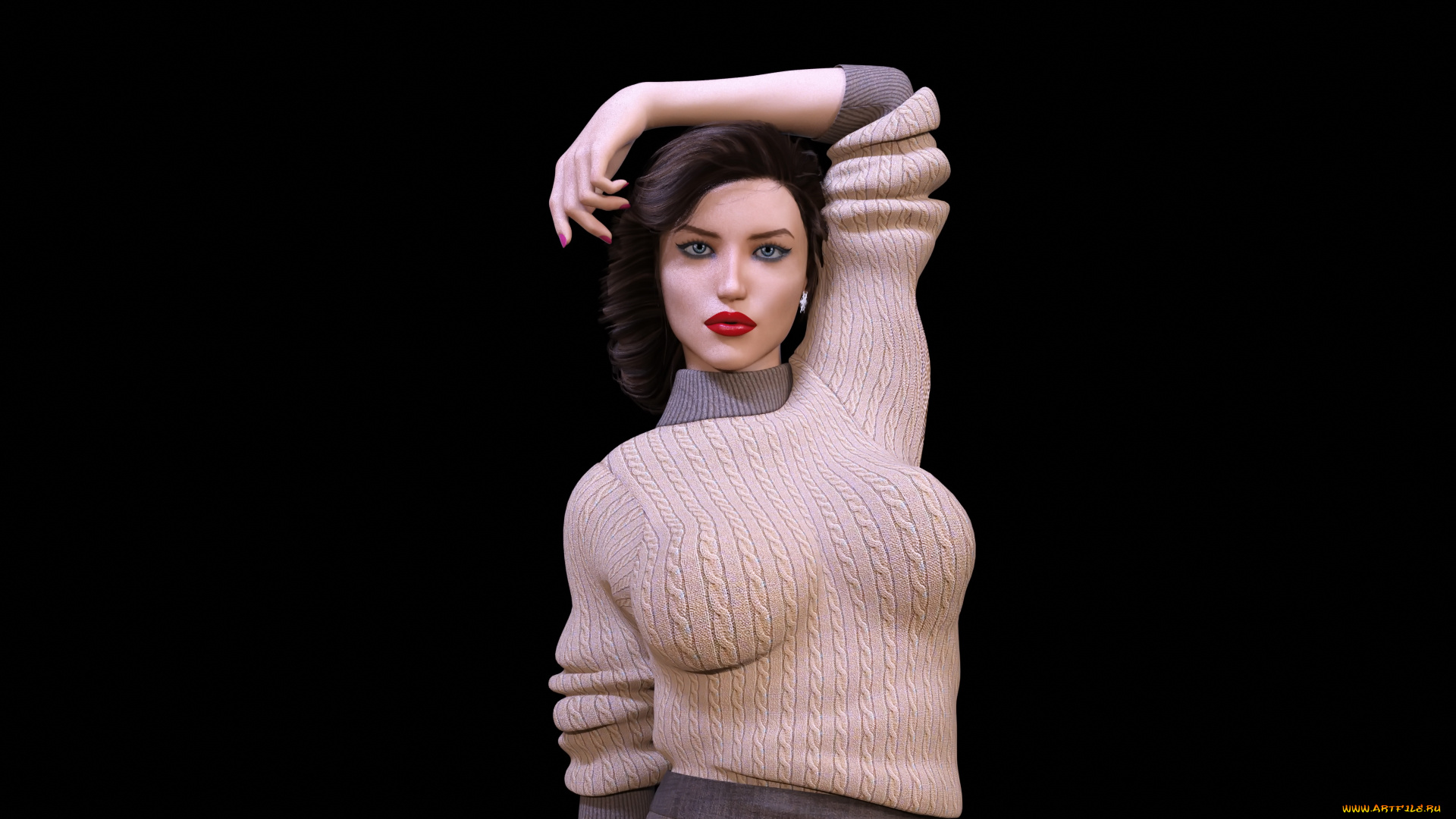 3д, графика, люди, , people, взгляд, девушка, фон