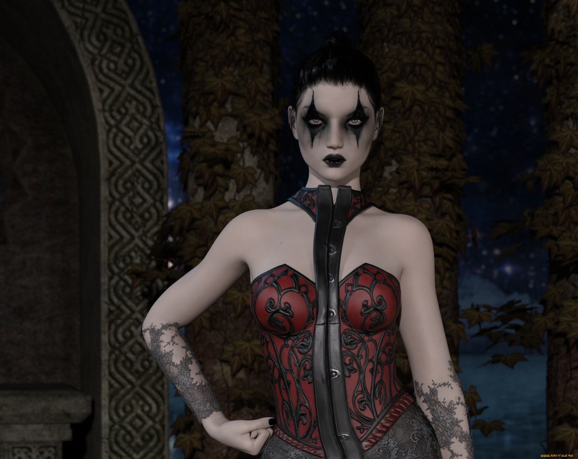 3д, графика, фантазия, , fantasy, девушка, фон, взгляд