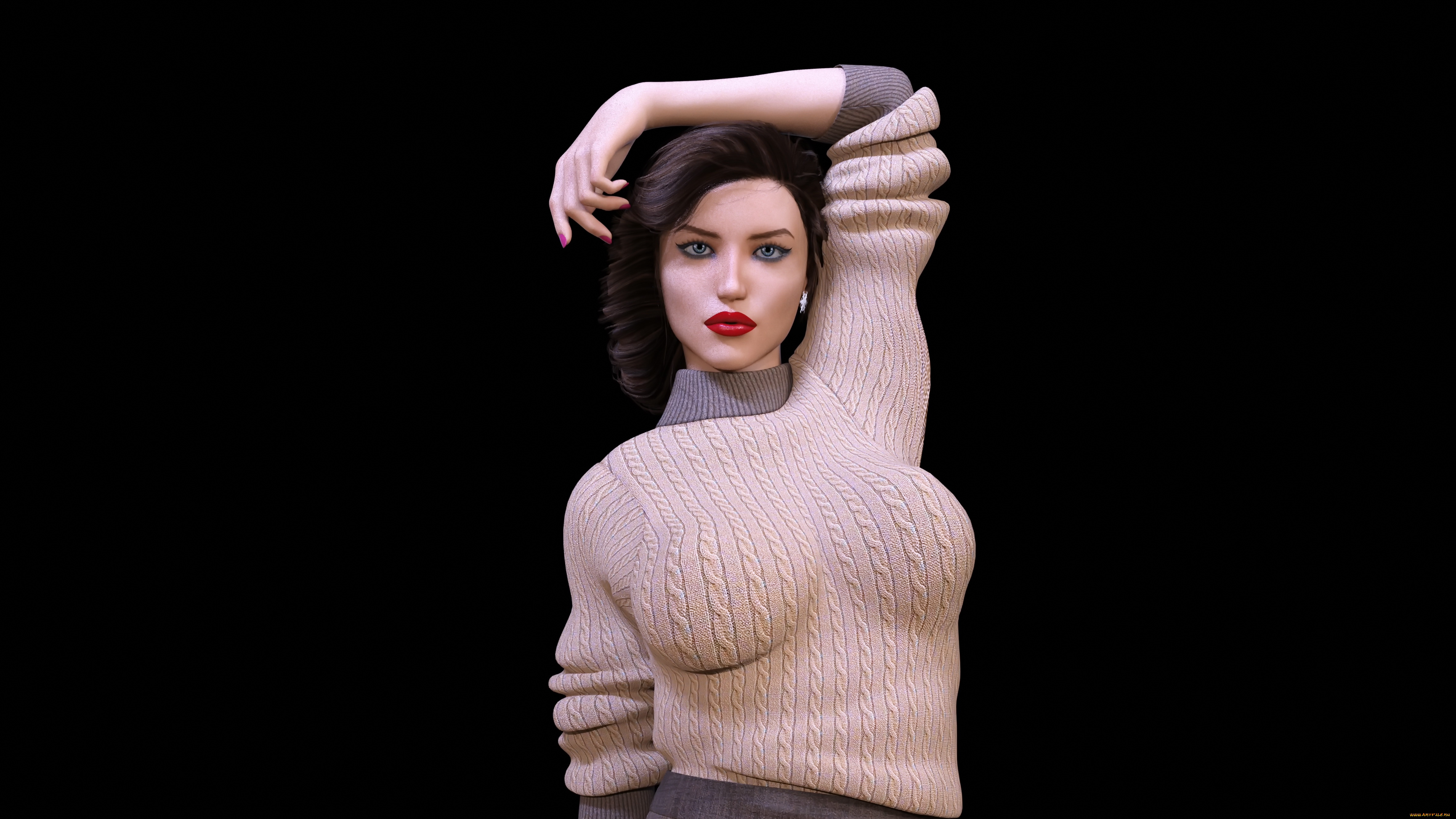 3д, графика, люди, , people, взгляд, девушка, фон