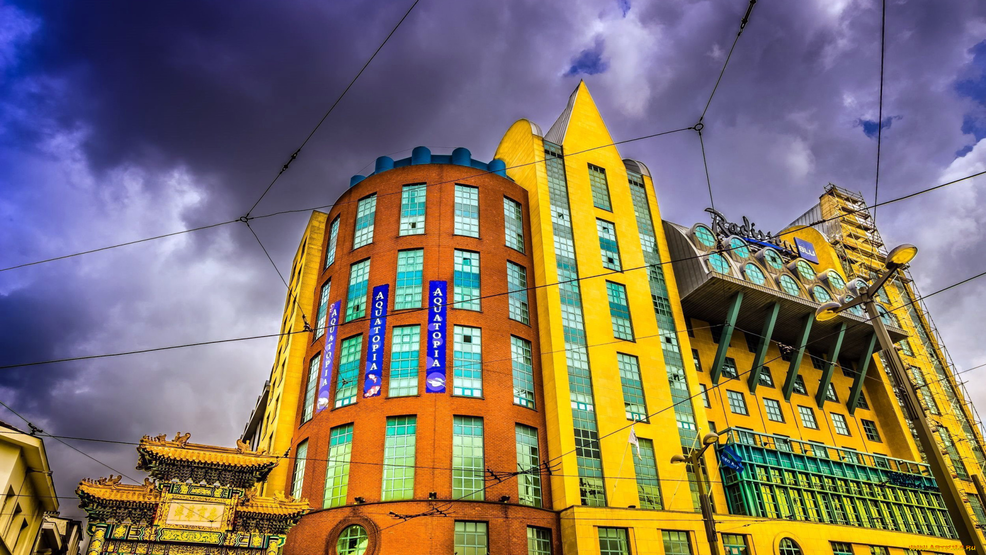 города, антверпен, , бельгия, тучи