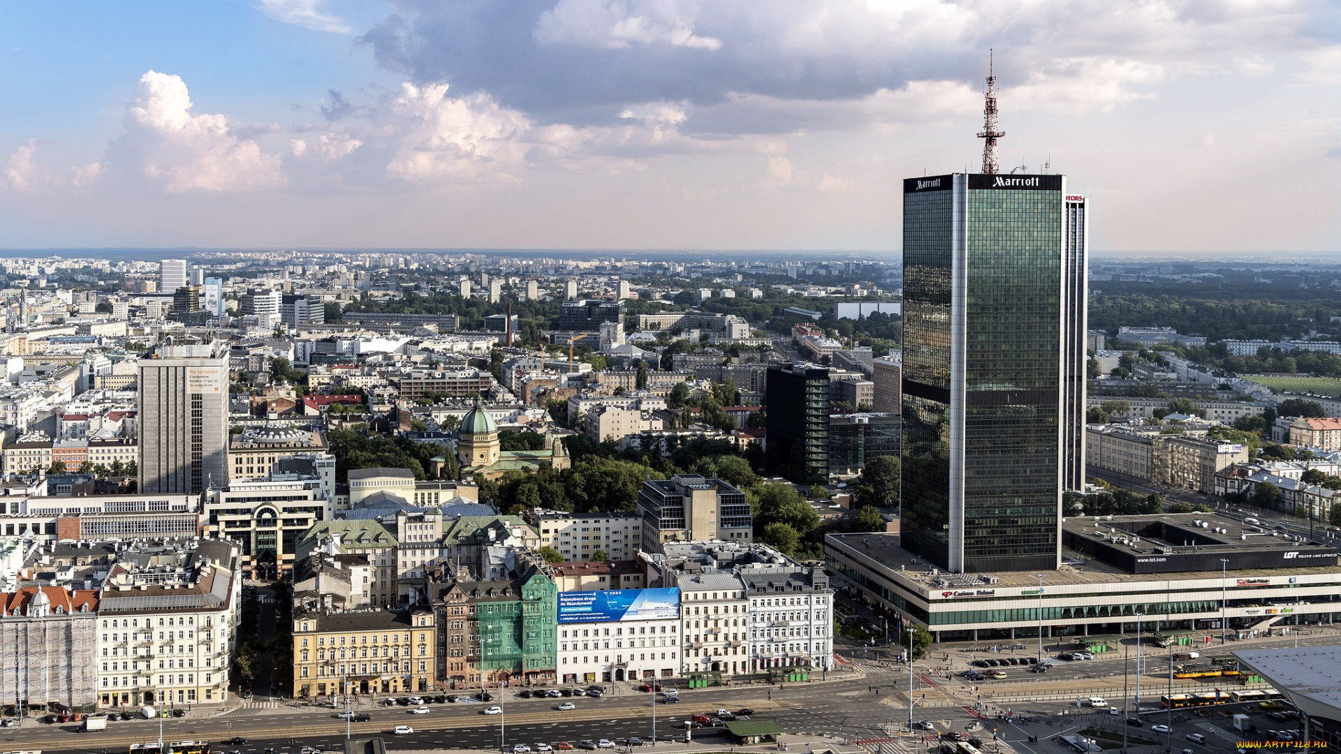 города, варшава, , польша, hotel, marriott