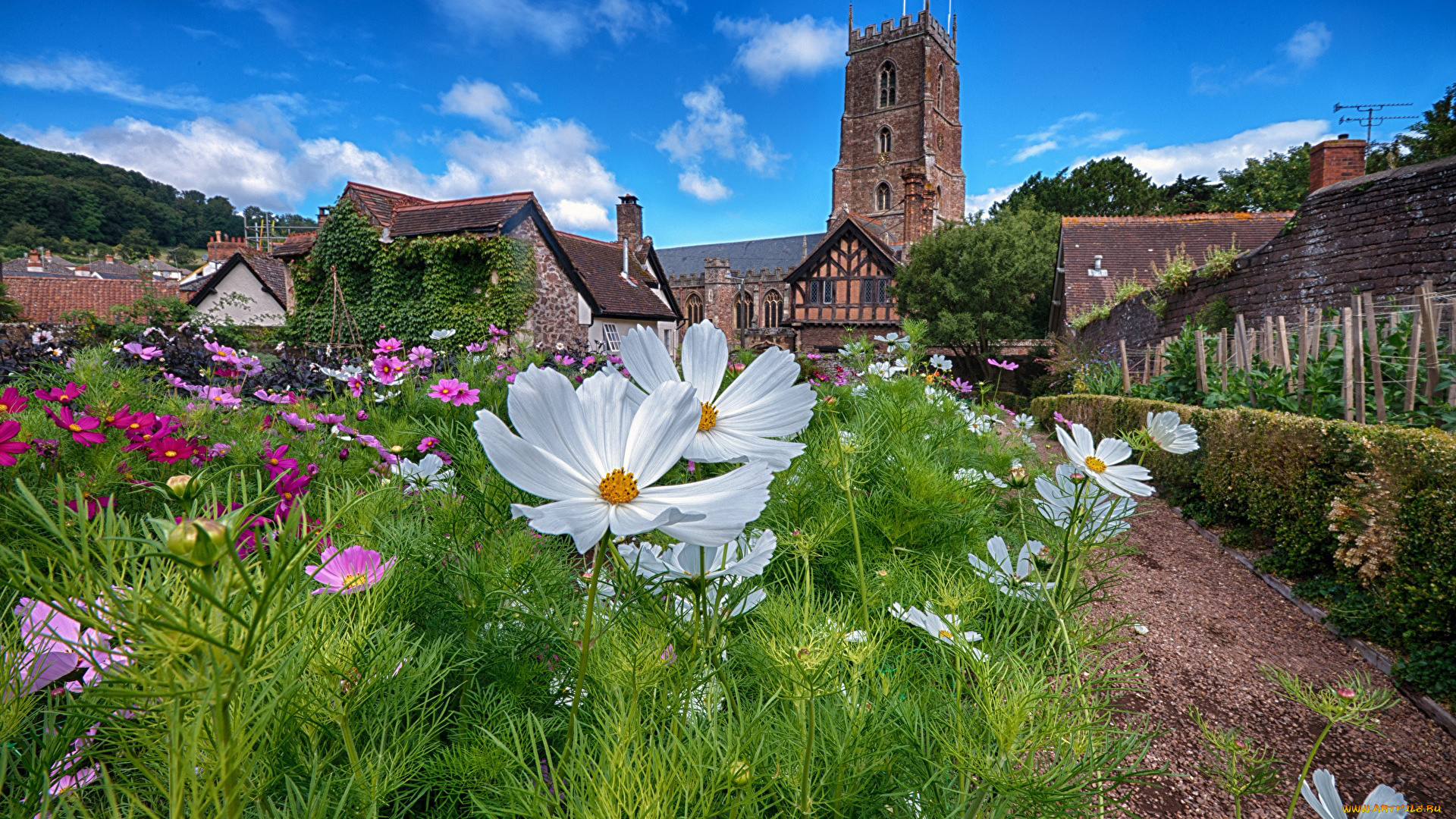 англия, города, -, улицы, , площади, , набережные, цветник, улица, городок