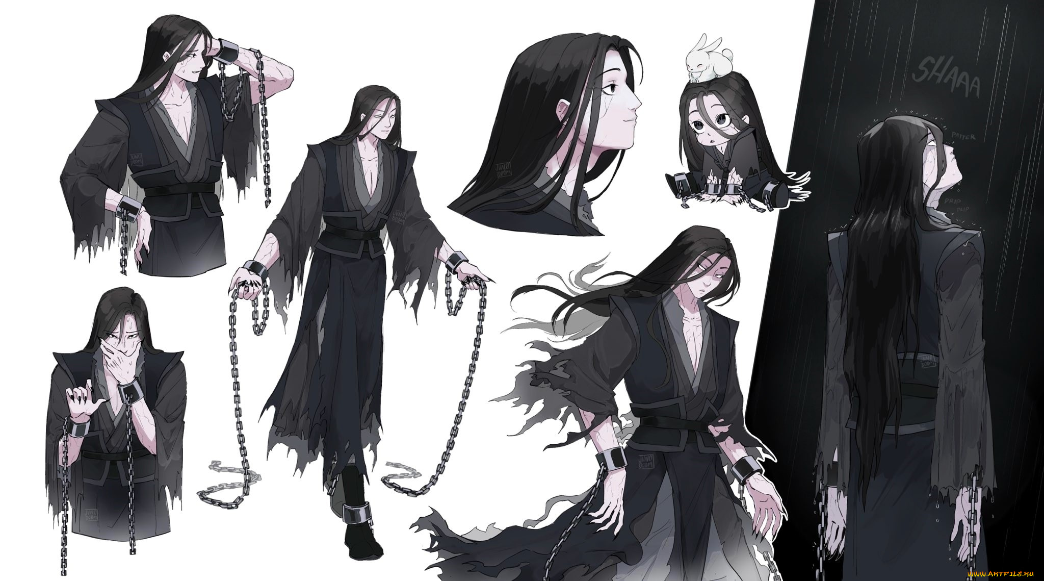 аниме, mo, dao, zu, shi, вэнь, нин, цепи, кролик