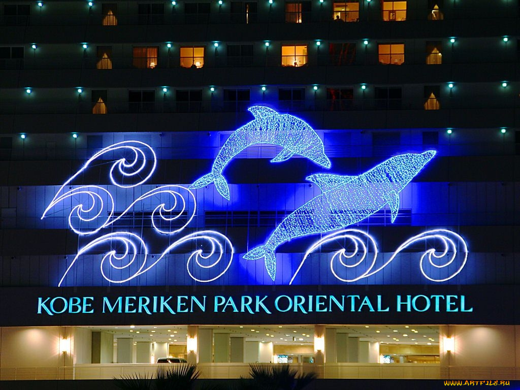 города, огни, ночного