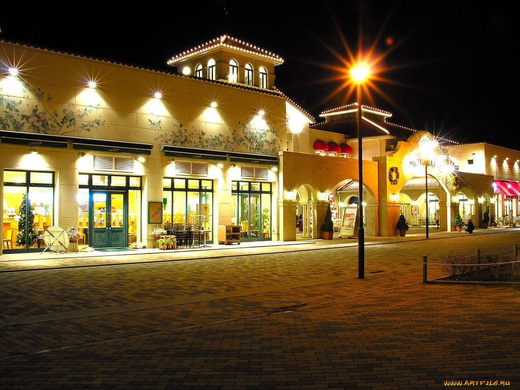 города, огни, ночного