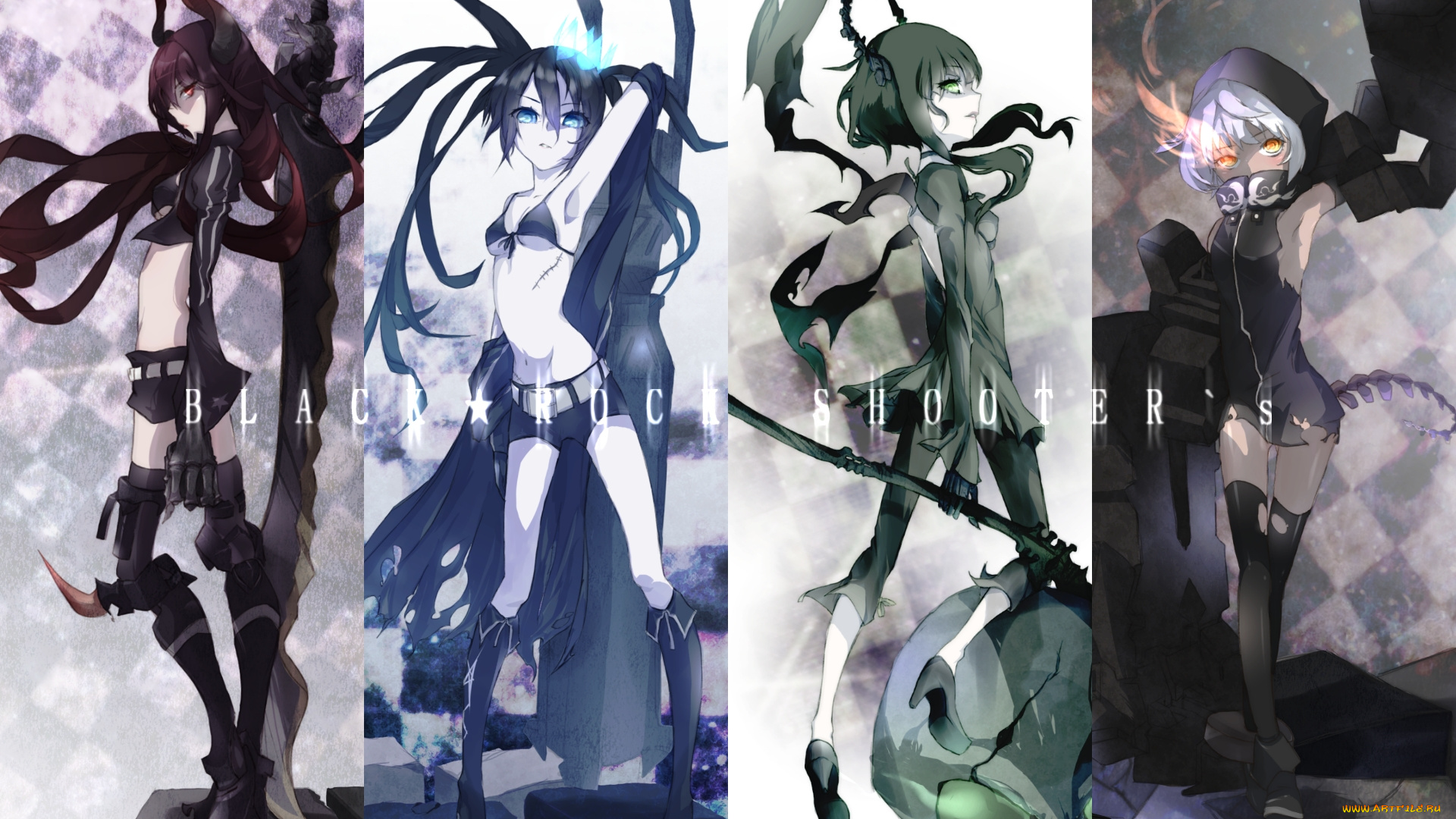 аниме, black, rock, shooter