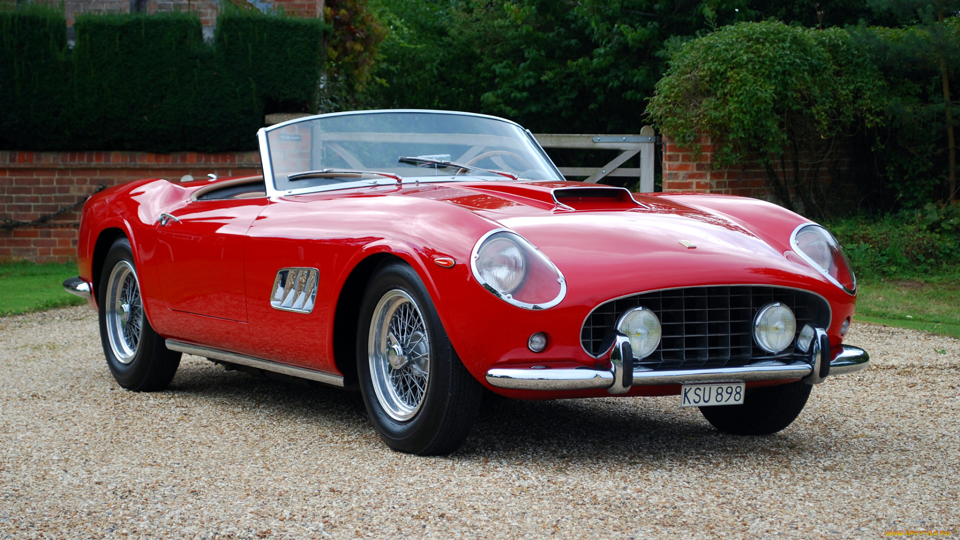 автомобили, ferrari, красная, кабриолет, хром