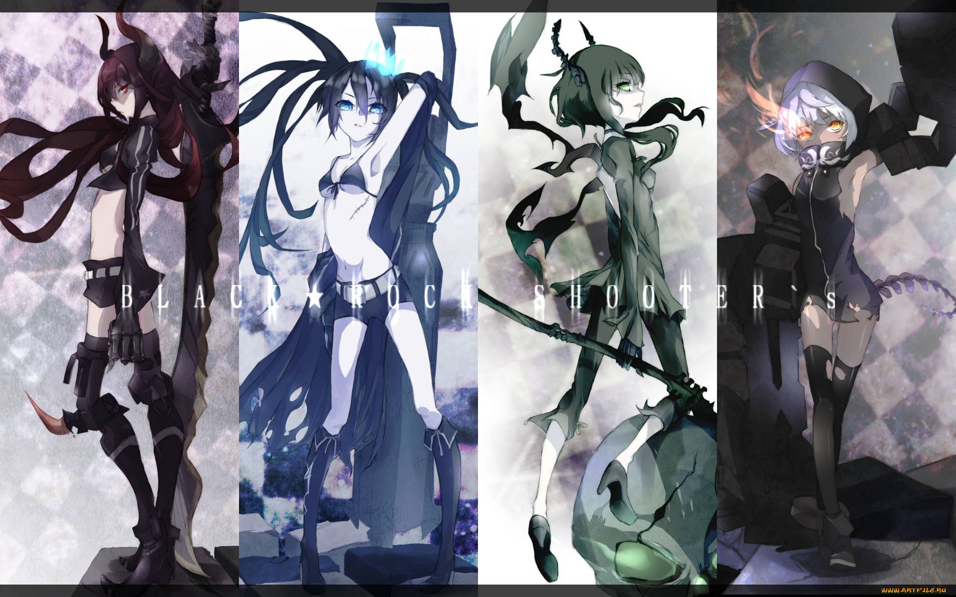 аниме, black, rock, shooter