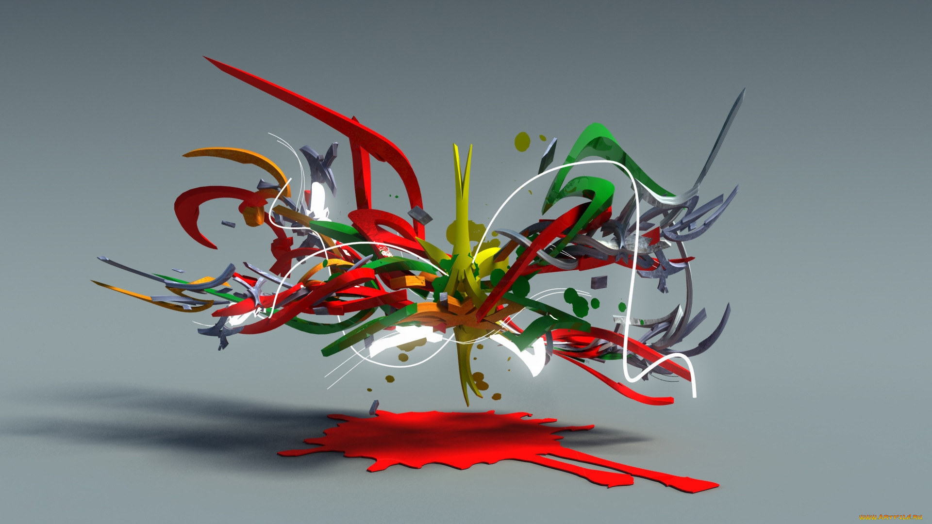 3д, графика, abstract, , абстракции, кляксы