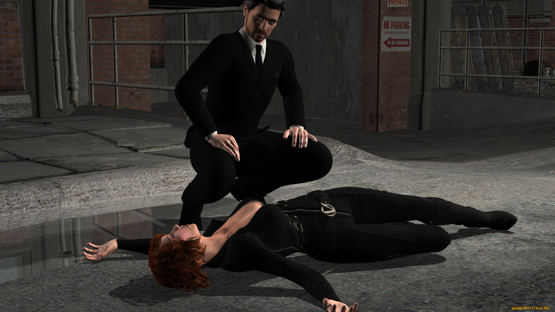 3д, графика, fantasy, , фантазия, ночь, улица