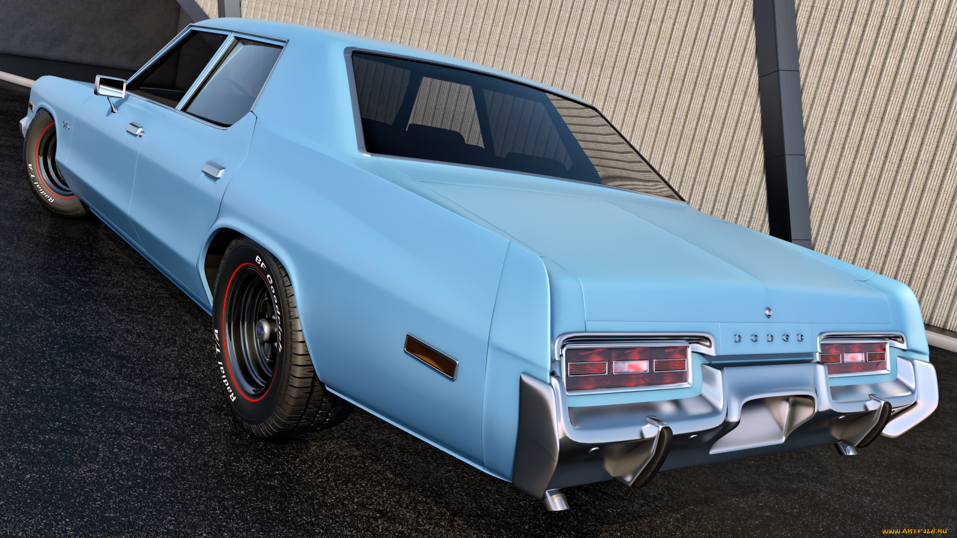 автомобили, 3д, 1974, dodge, monaco