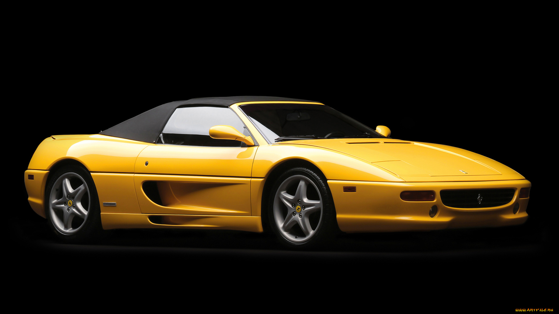 автомобили, ferrari, желтый, 1994г, us-spec, spider, f355