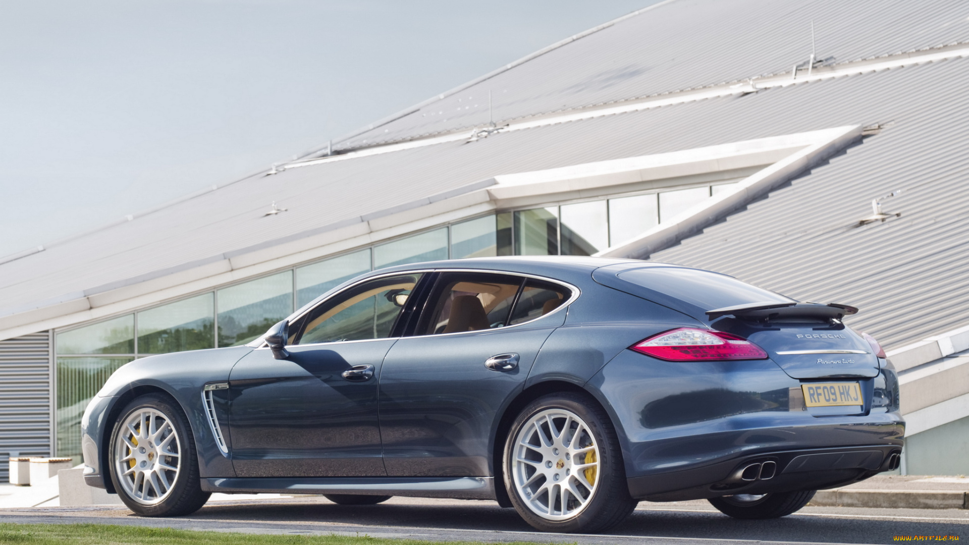 автомобили, porsche, 970, uk-spec, turbo, panamera, синий, 2009