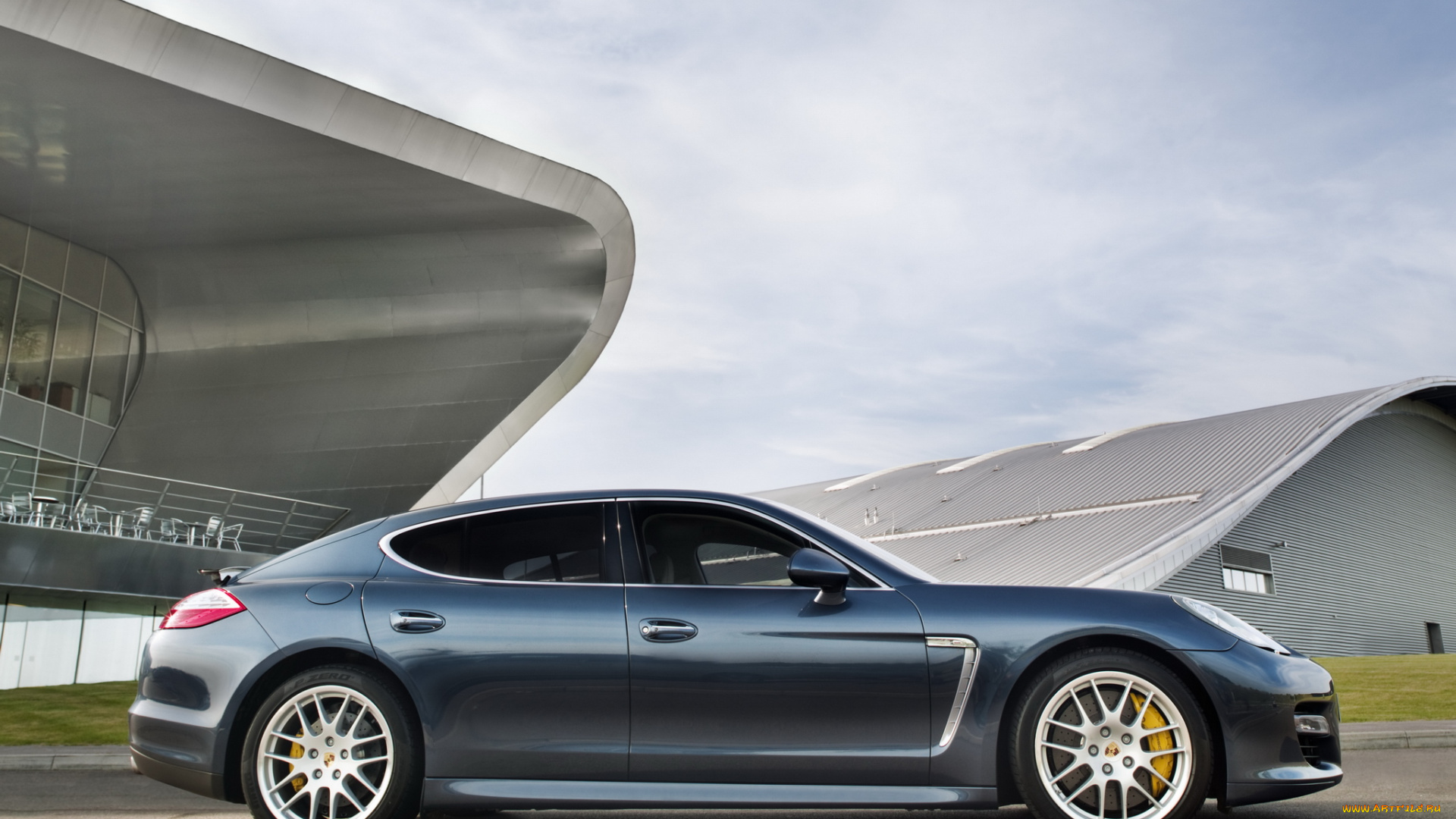 автомобили, porsche, 970, uk-spec, turbo, panamera, 2009, синий