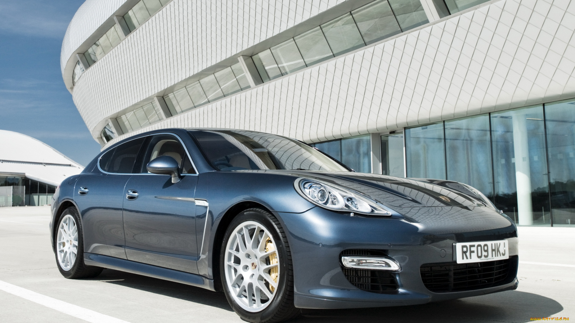 автомобили, porsche, panamera, 2009, 970, uk-spec, turbo, синий